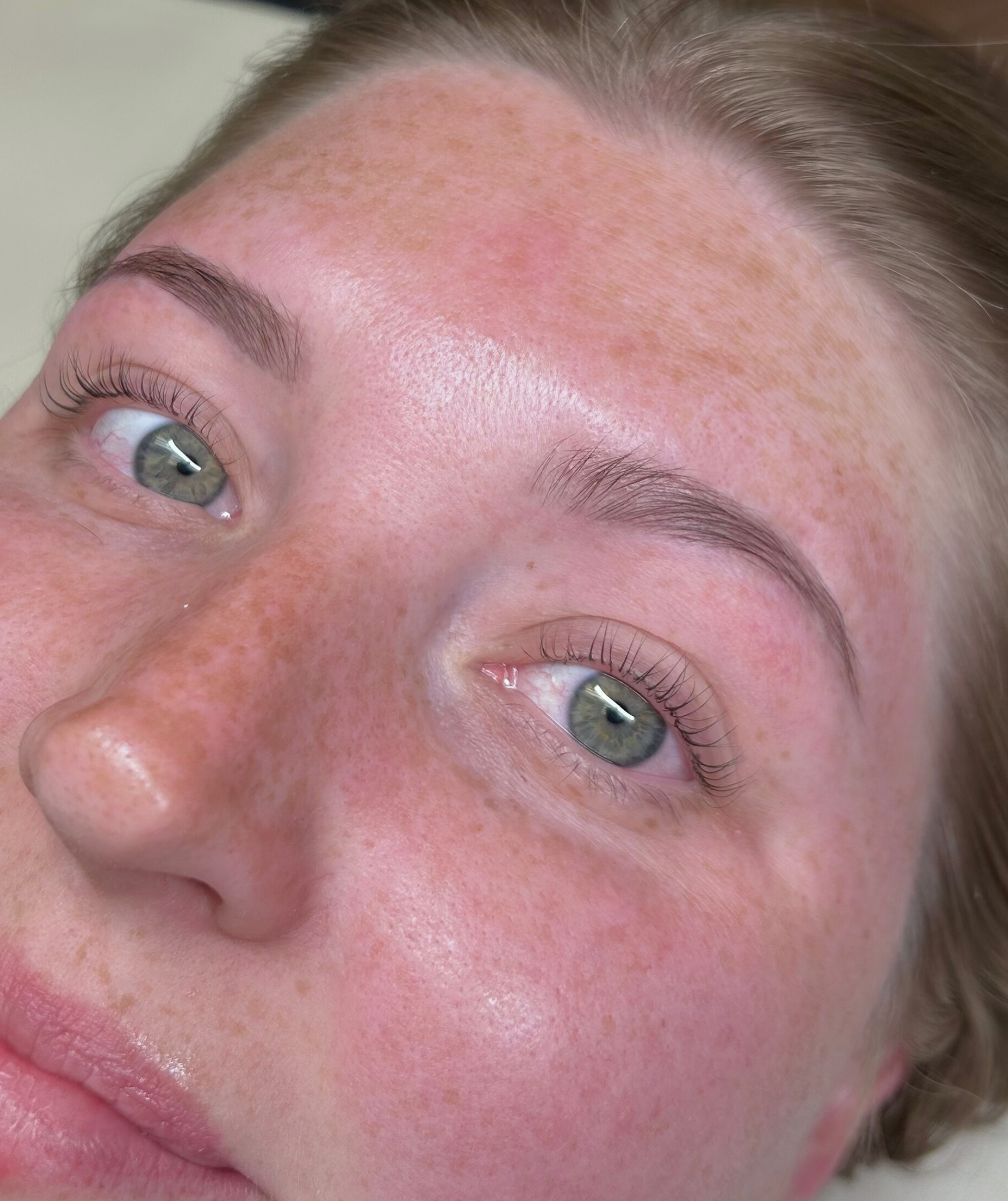 Lash lift and brow tint results at Bloom & Bare in Lakewood, Colorado.