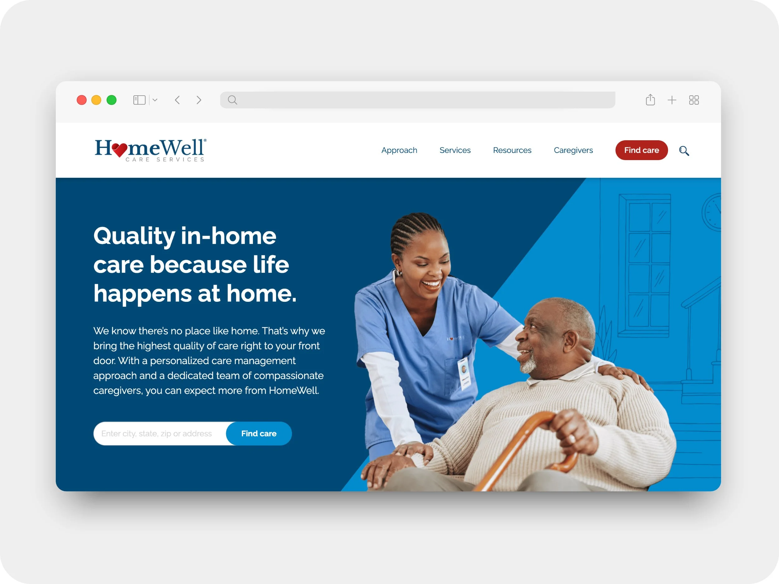 B2C HomeWell Care Services Website Redesign