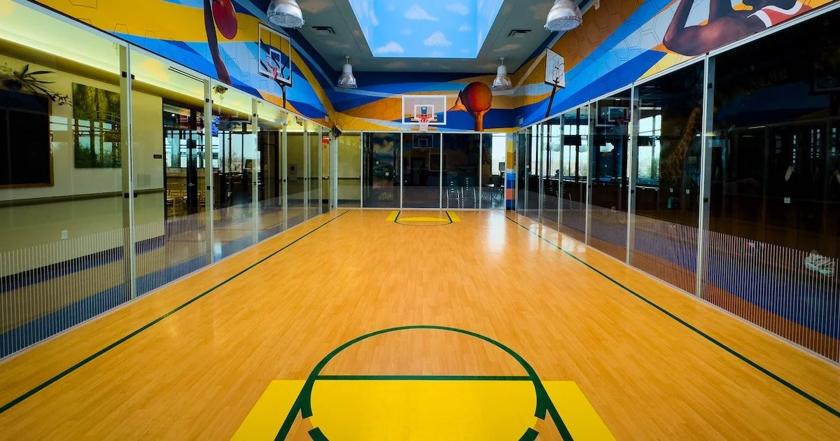 One of the amenities that are available to hybrid Novastar students – an enormous indoor basketball court with lots of natural light.