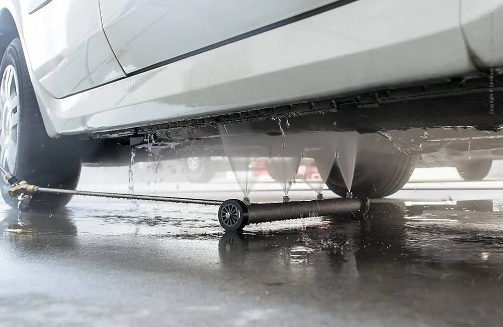 Undercarriage cleaning service removing road salt, dirt, and grime by Out of Bounds Detailing in Monmouth County, NJ.