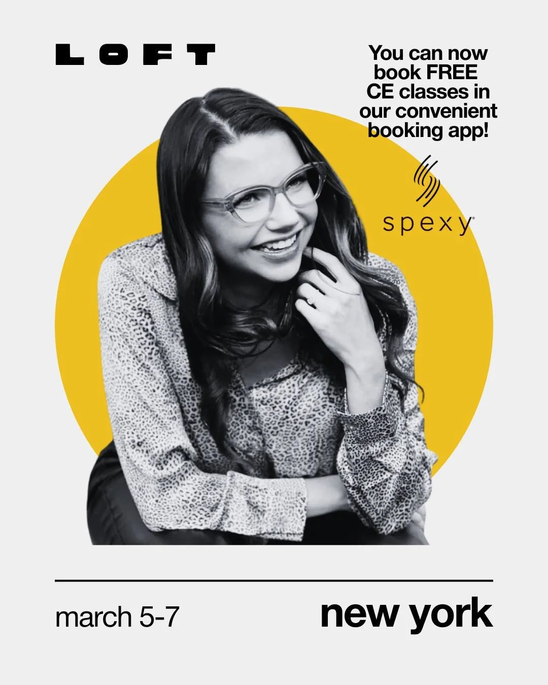 Don't forget to book your complimentary CE classes by SPEXY and OANY in our convenient booking app TODAY!!

Link in bio

#lofteyewearshow #independent #eyewear #loft #newyork #FrameTheFuture #eyeweardesignweek #FreeCE #eyewearevent #LoftNYC #Continui