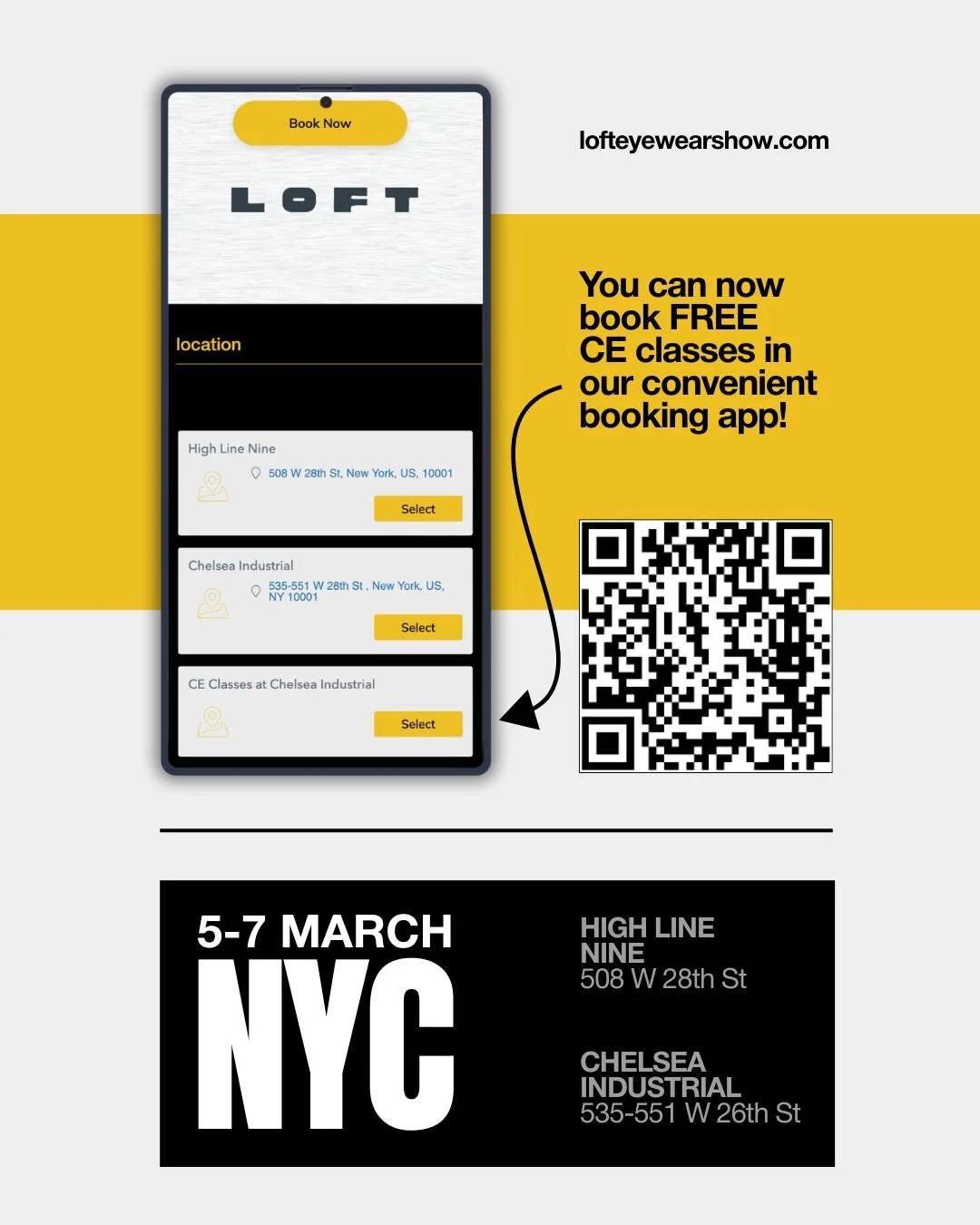You can now book all your FREE CE classes at LOFT online using our convenient booking app!

www.lofteyewearshow.com

#lofteyewearshow #independent #eyewear #loft #newyork #FrameTheFuture #eyeweardesignweek #FreeCE #eyewearevent #LoftNYC #ContinuingEd