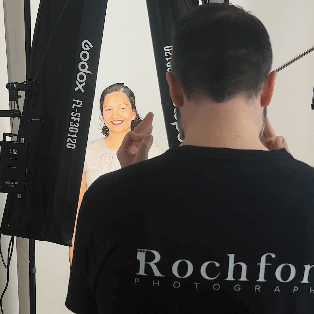 Professional corporate headshot  session of a businesswoman in a Vancouver photography studio