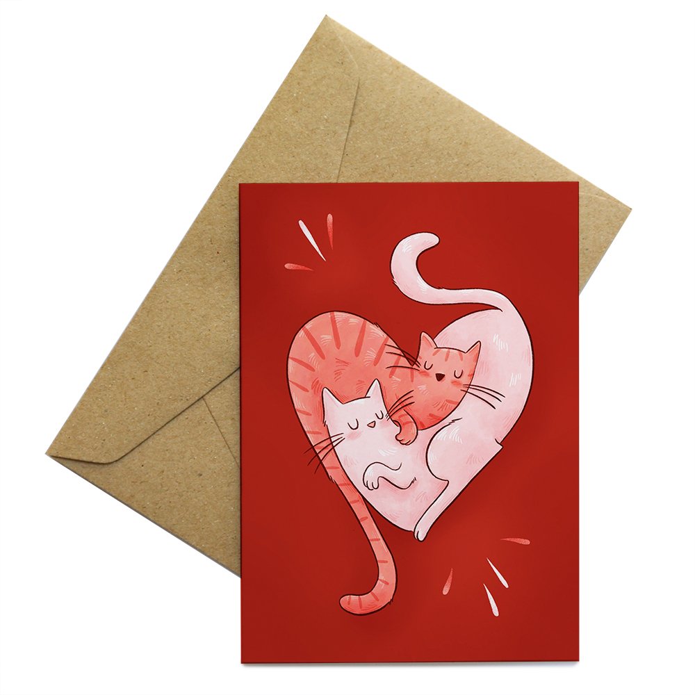 Love Cats Card - Cuddle