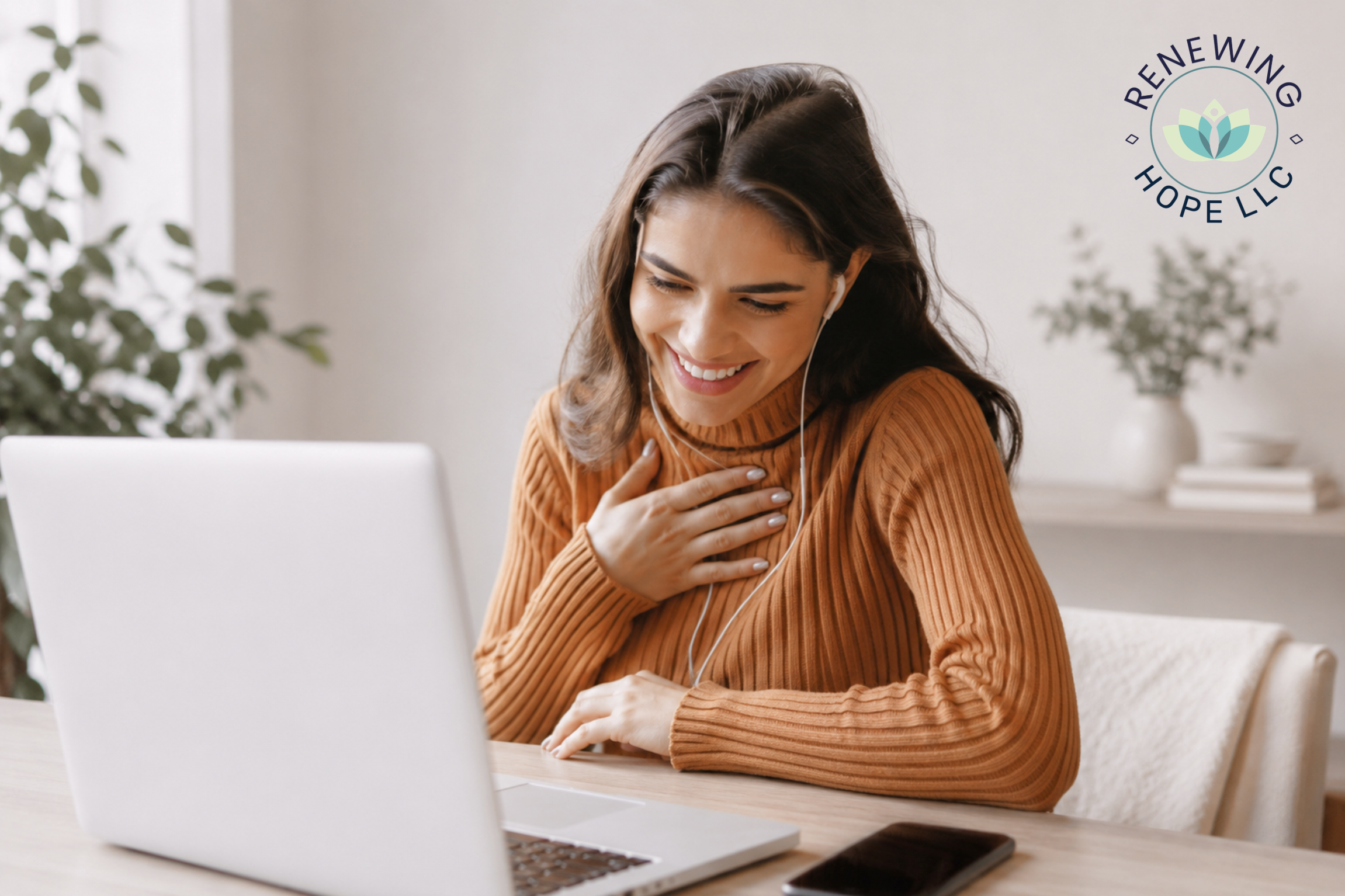 Therapist online and in-person therapy options available at Renewing Hope LLC in Salem, Austintown, and Alliance, Ohio