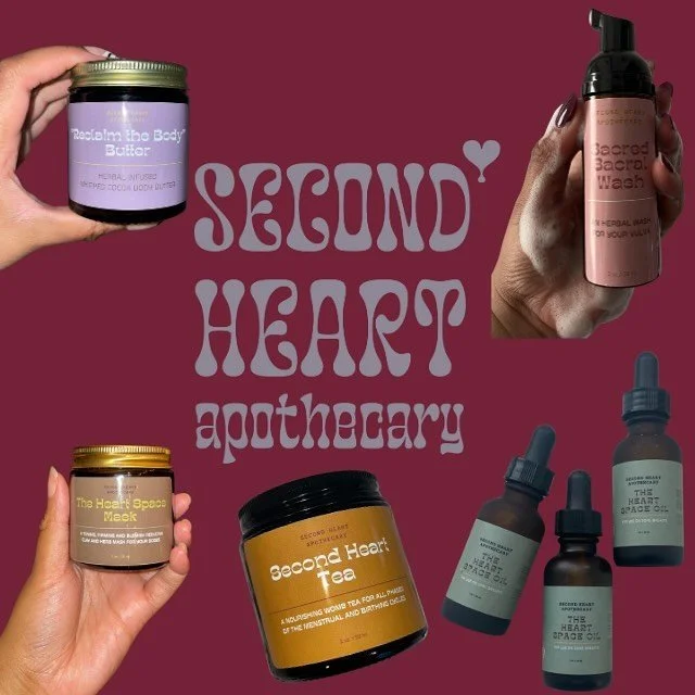 surprise! second heart apothecary has a logo now 🥹 big thanks to graphic designer/artist @timberlene 🫶🏽 catch our familiar (and new!) products with logos soon