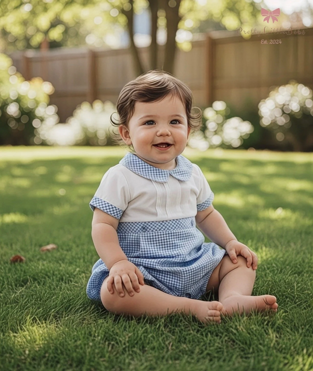 Blue Chequered Romper
