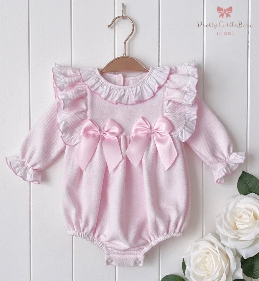 Pink Ruffle Bow Romper