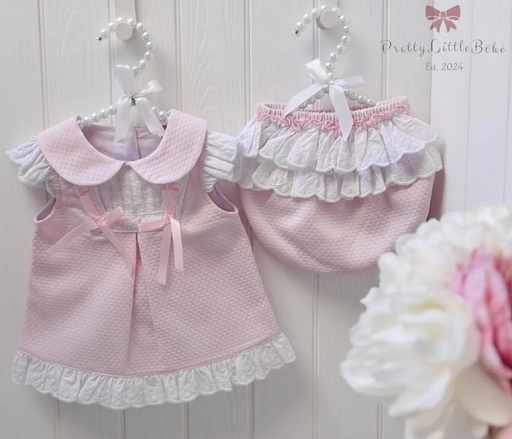 Wee Me Pink Split Back Dress & Frilly Pants