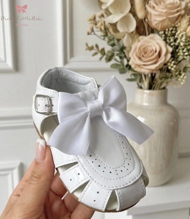 White Bow Sandals