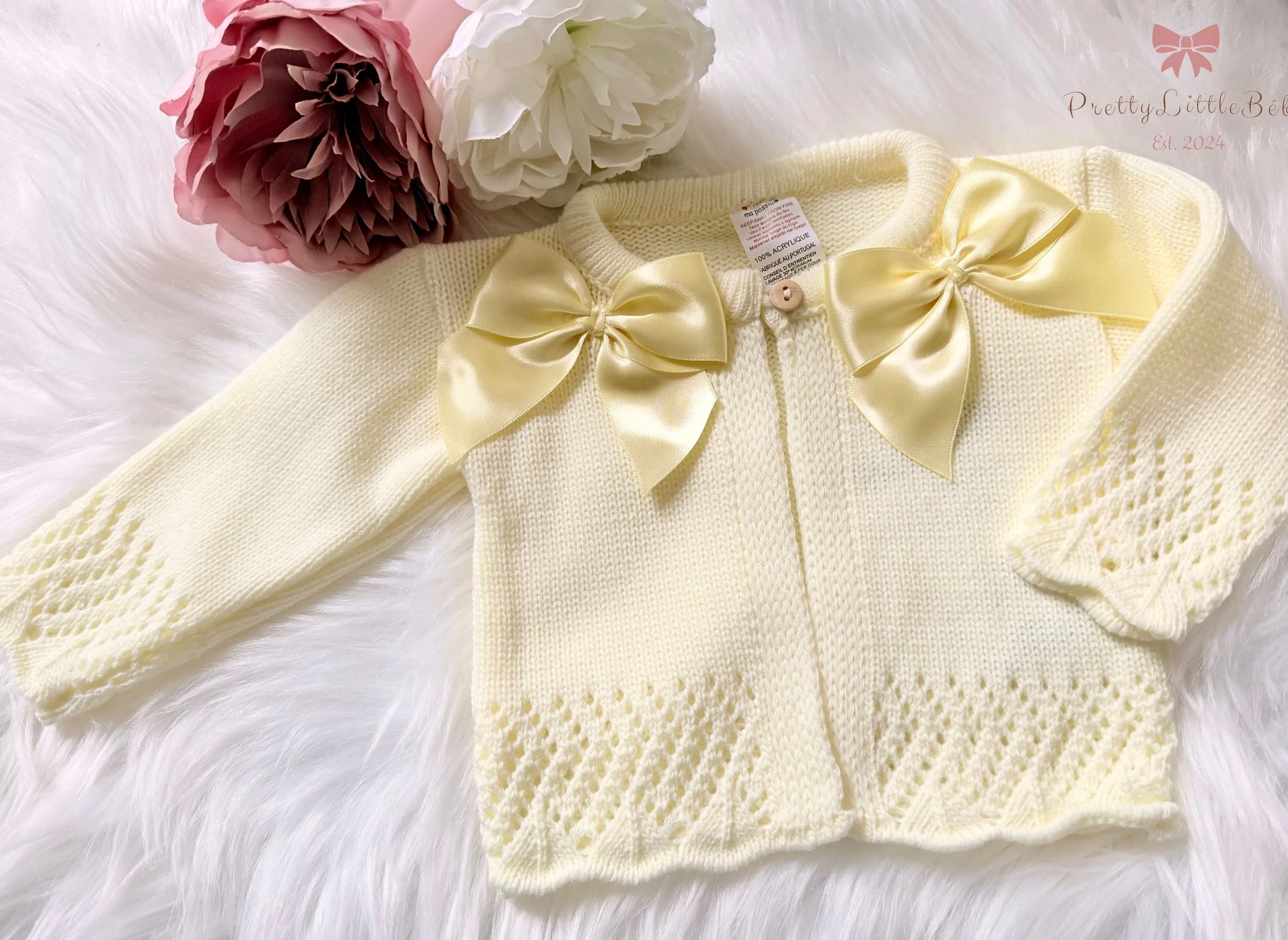 Lemon Spanish Double Bow Cardigan