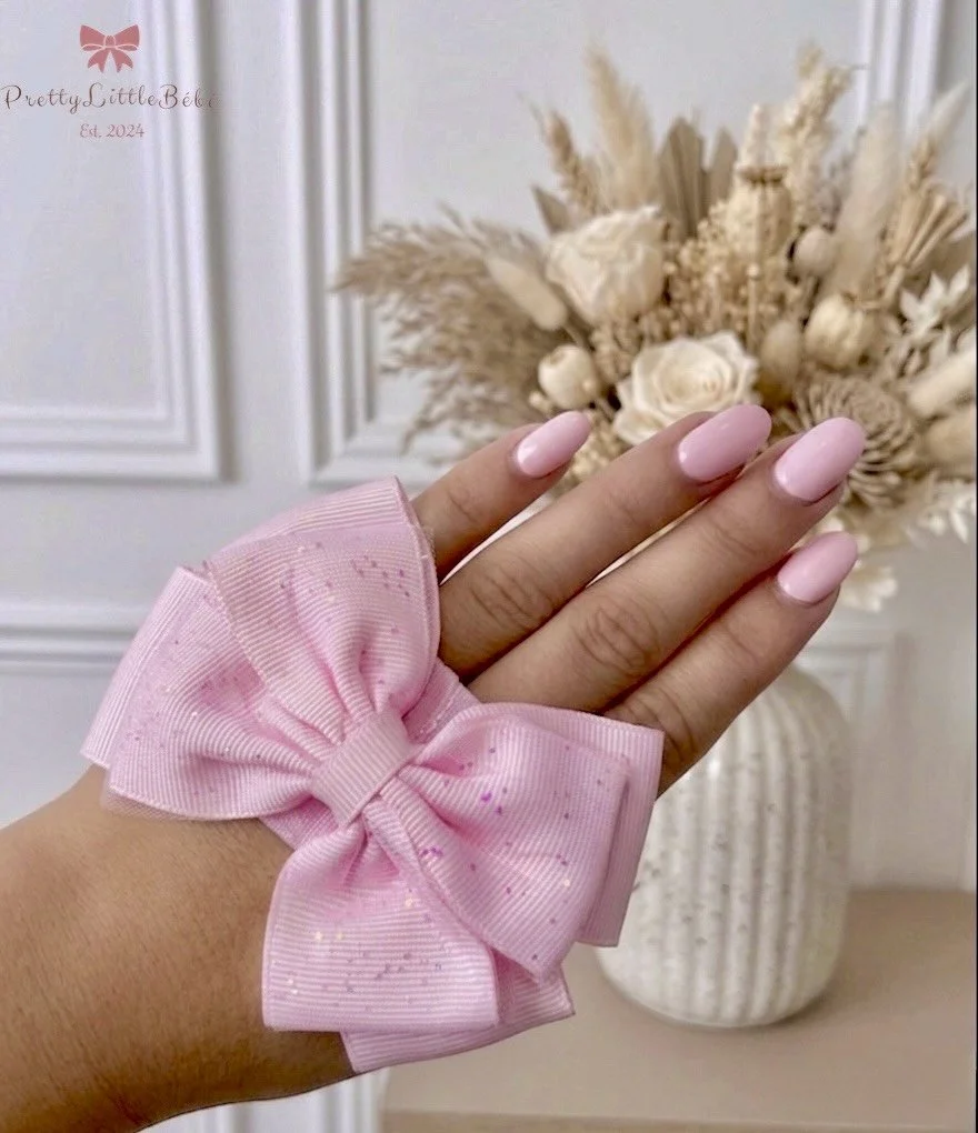 Pink Sparkly Bow Headband