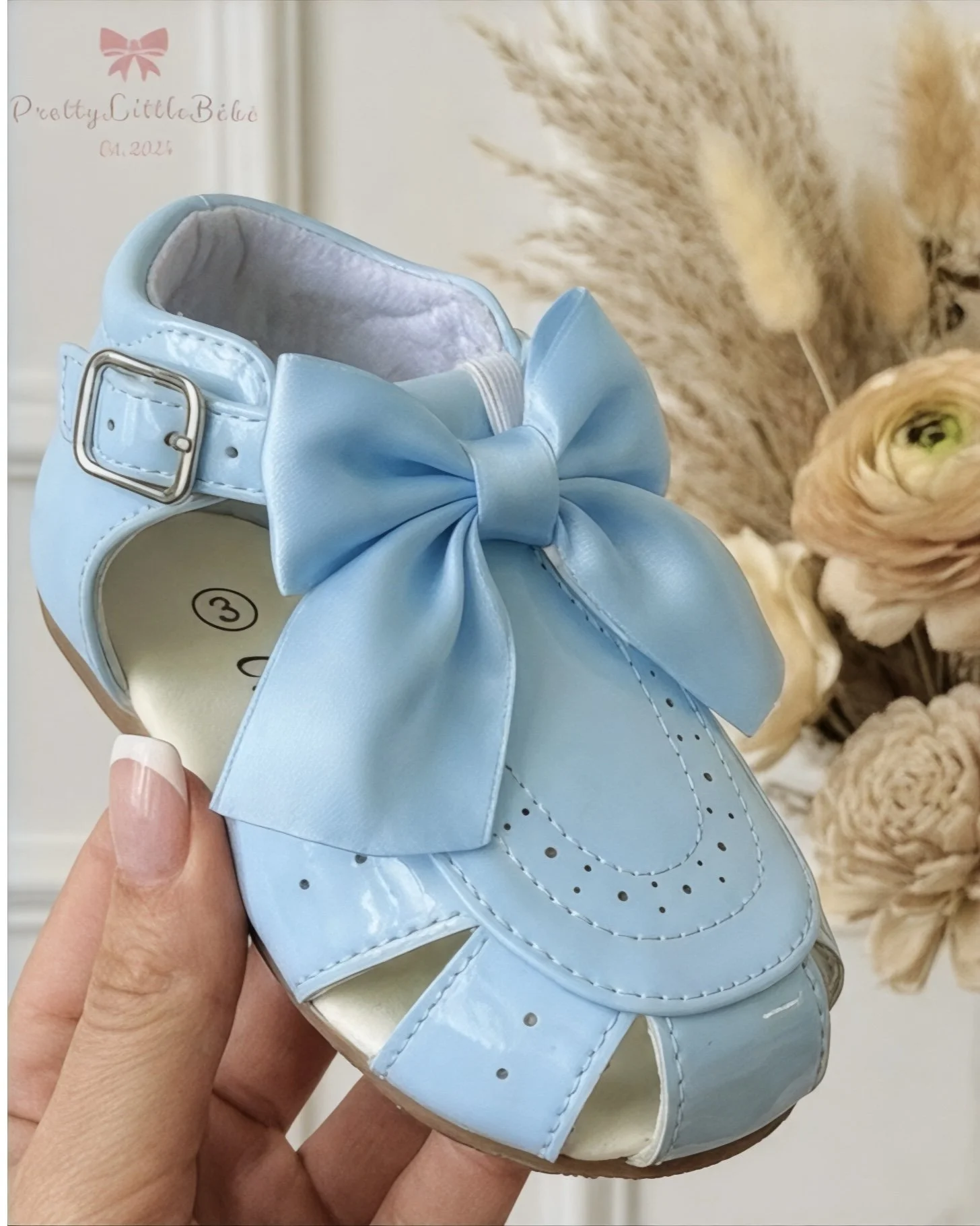 Sevva Detachable Bow Shoes - Sky Blue