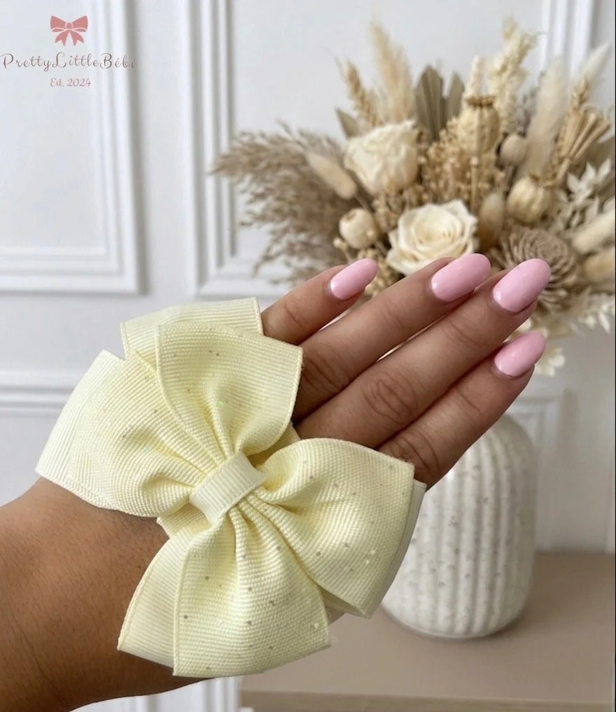 Lemon Sparkly Bow Headband