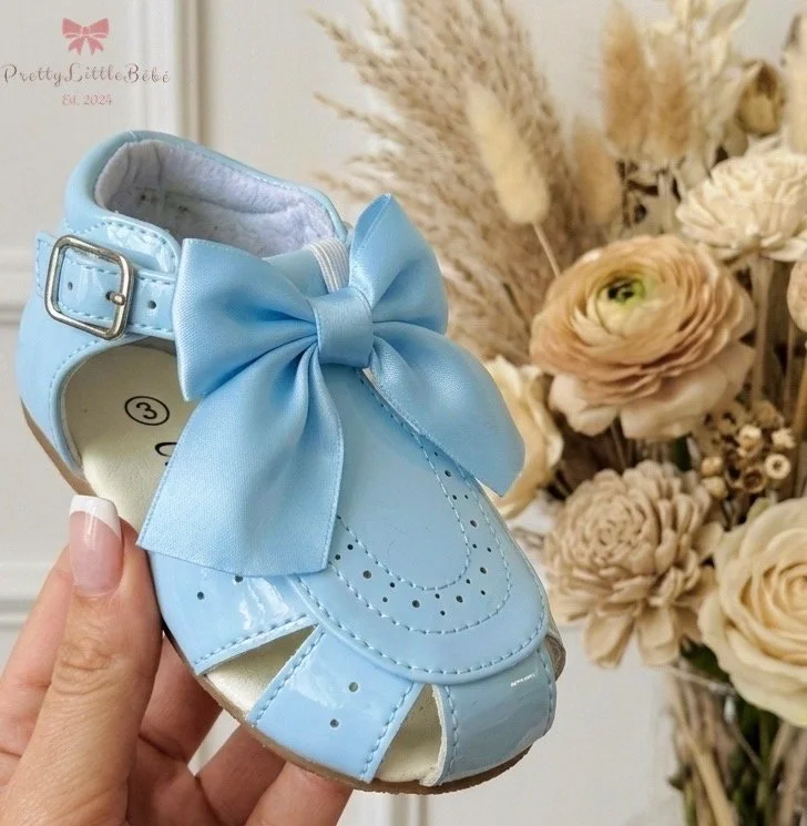 Sky Blue Bow Sandals