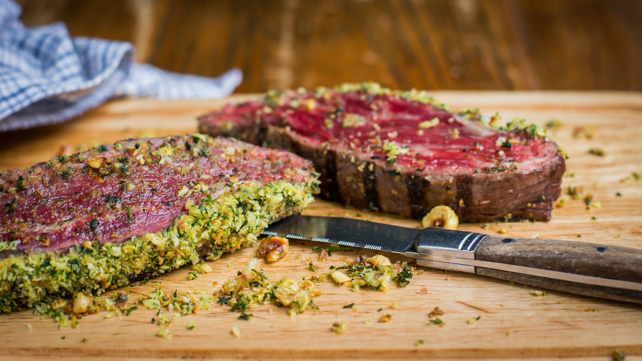 Herb crusted denver steak