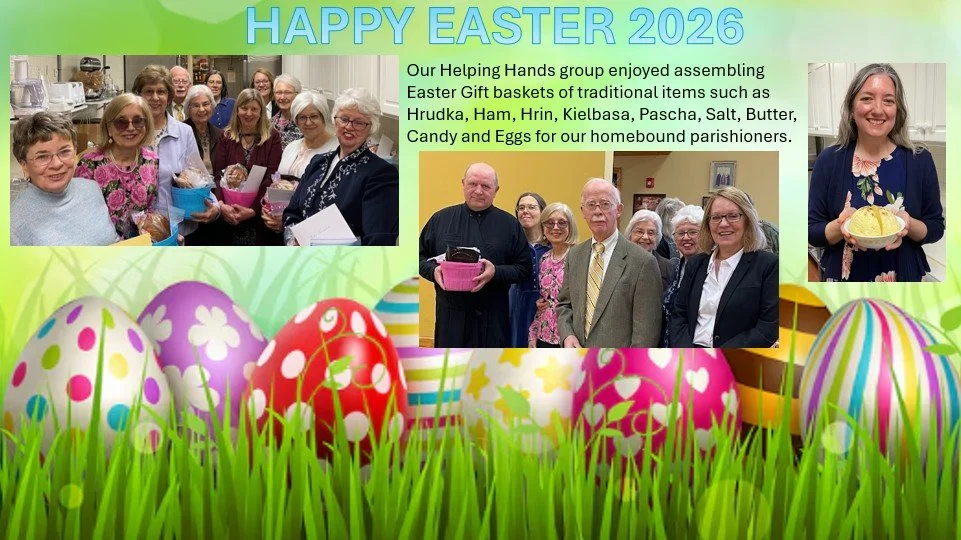 Helping Hands volunteers assembling Easter gift baskets in 2026