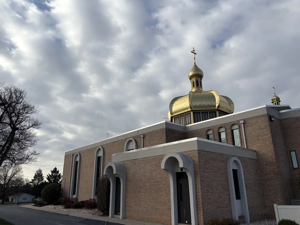 The golden domes of Saint Ann Byzantine Catholic Church