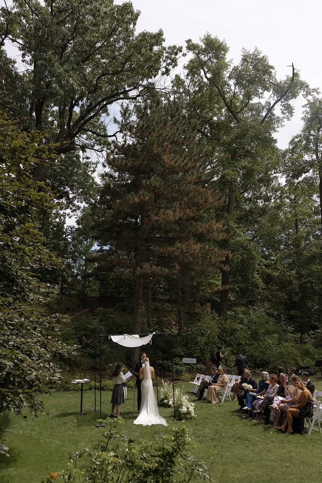 Wedding ceremony at Cleveland Botanical Gardens, one of the unique wedding venues Cleveland, Ohio offers.