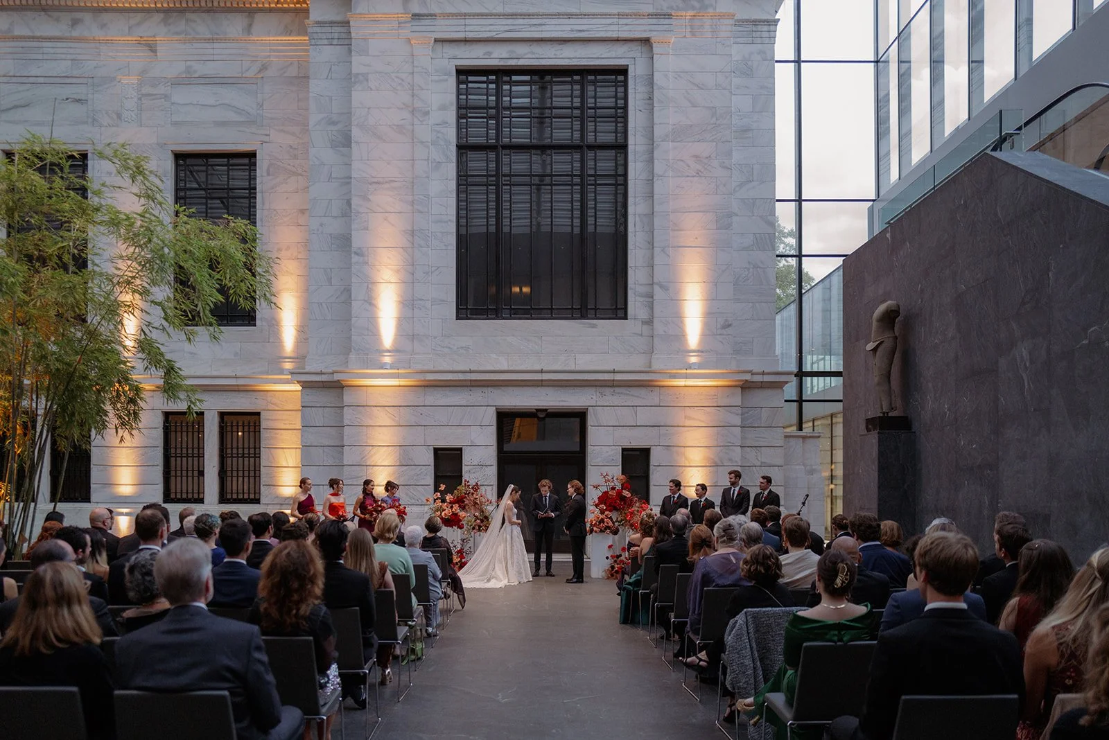 Ceremony moment at a historic venue while getting married in Cleveland, Ohio.