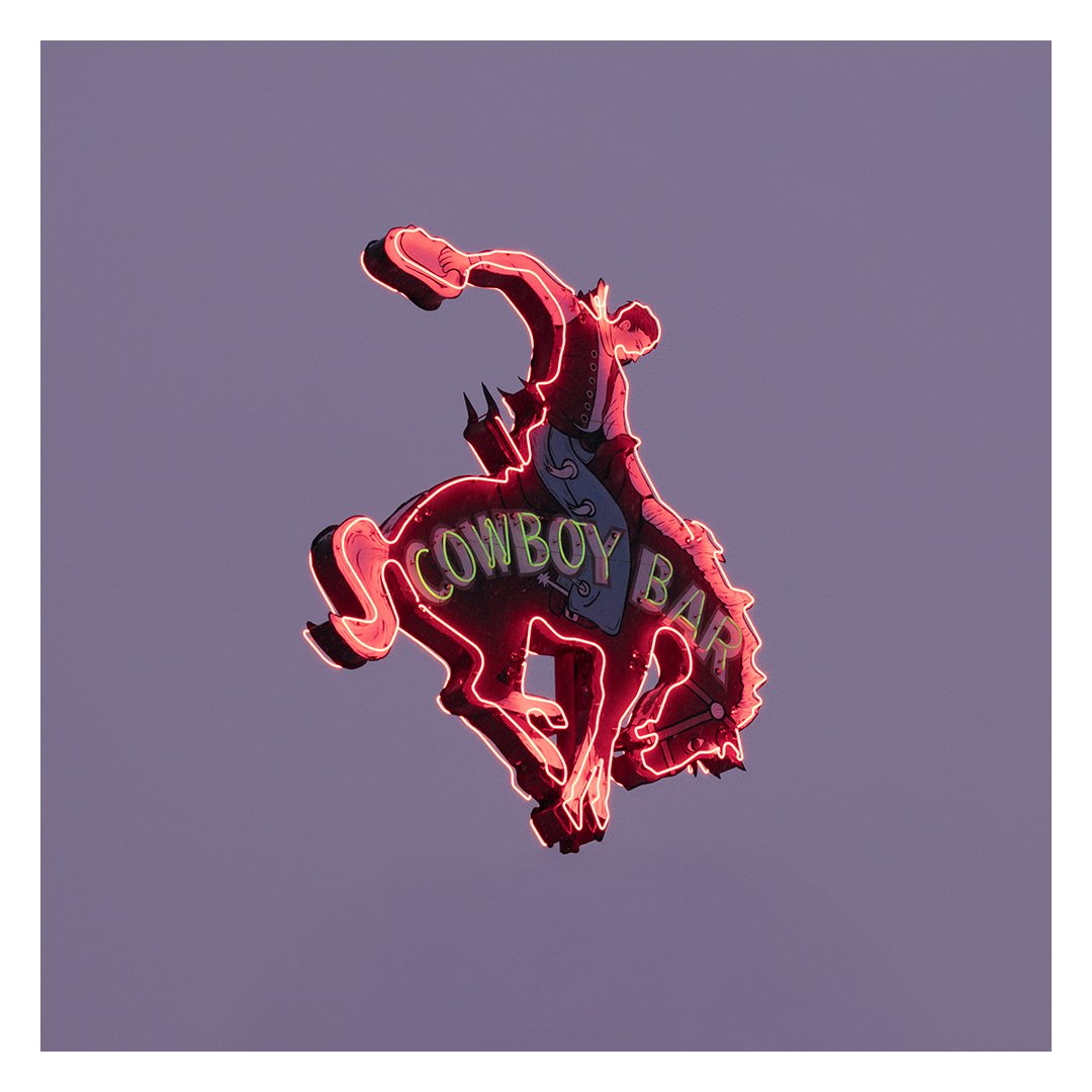Neon Cowboy – Framed Print