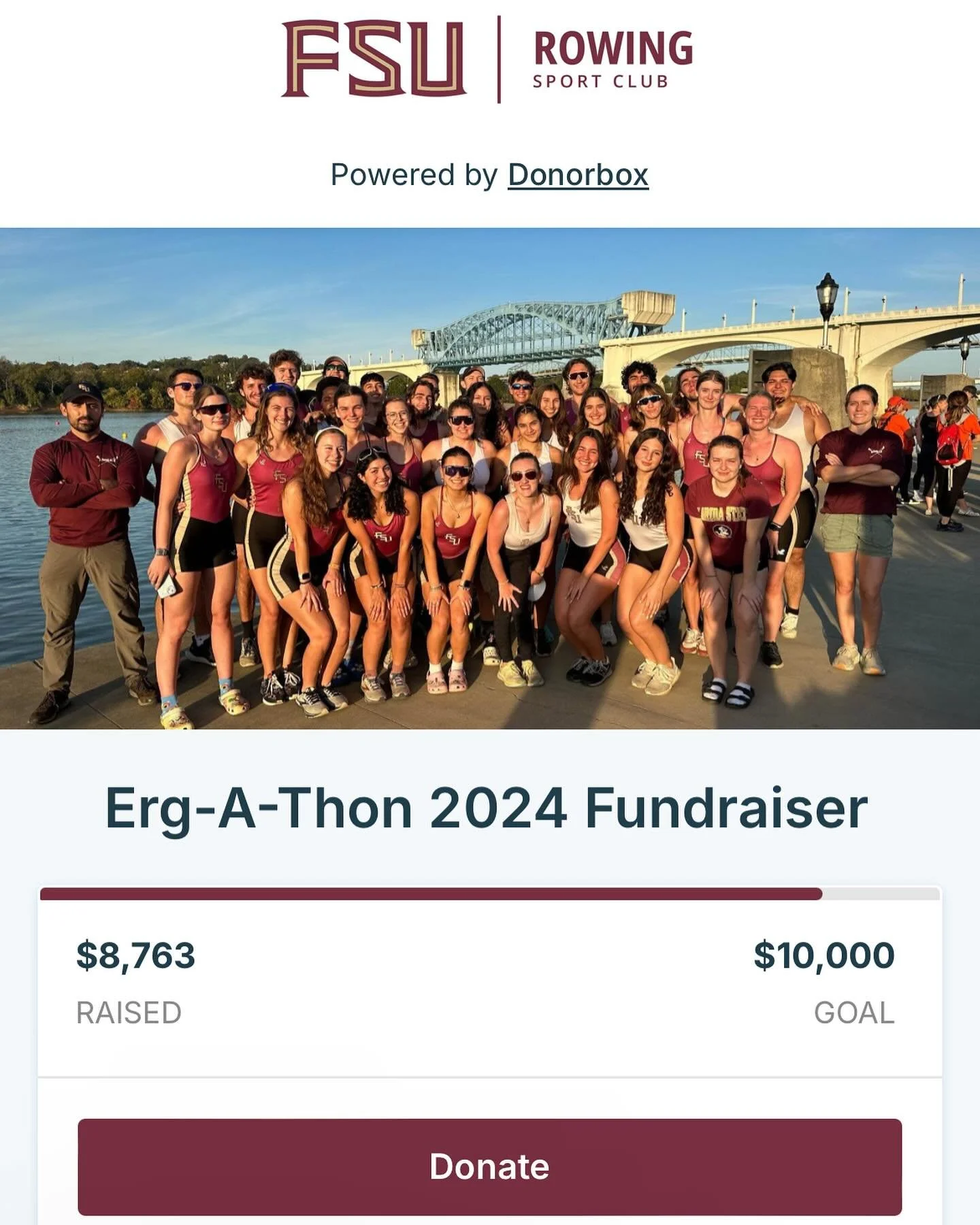 Congrats @fsuclubrowing on your ERGATHON fundraiser! Thank you alumni for your support👏🏻