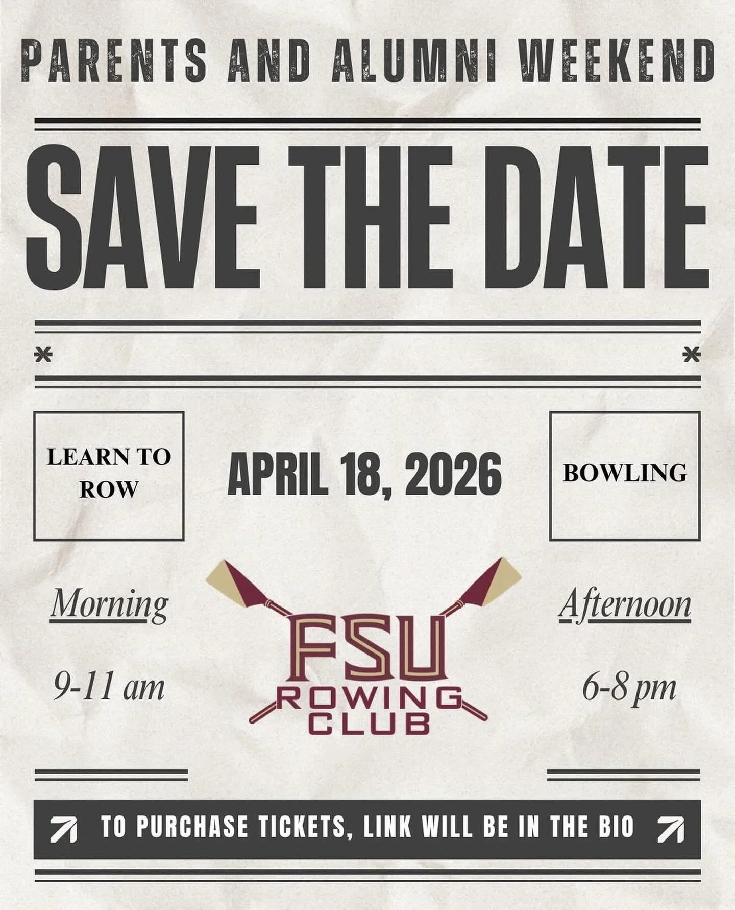 Join us on April 18th for some good ol fashion family fun and maybe a 2k! Tally and Talquin miss you friends❣️go noles!!
