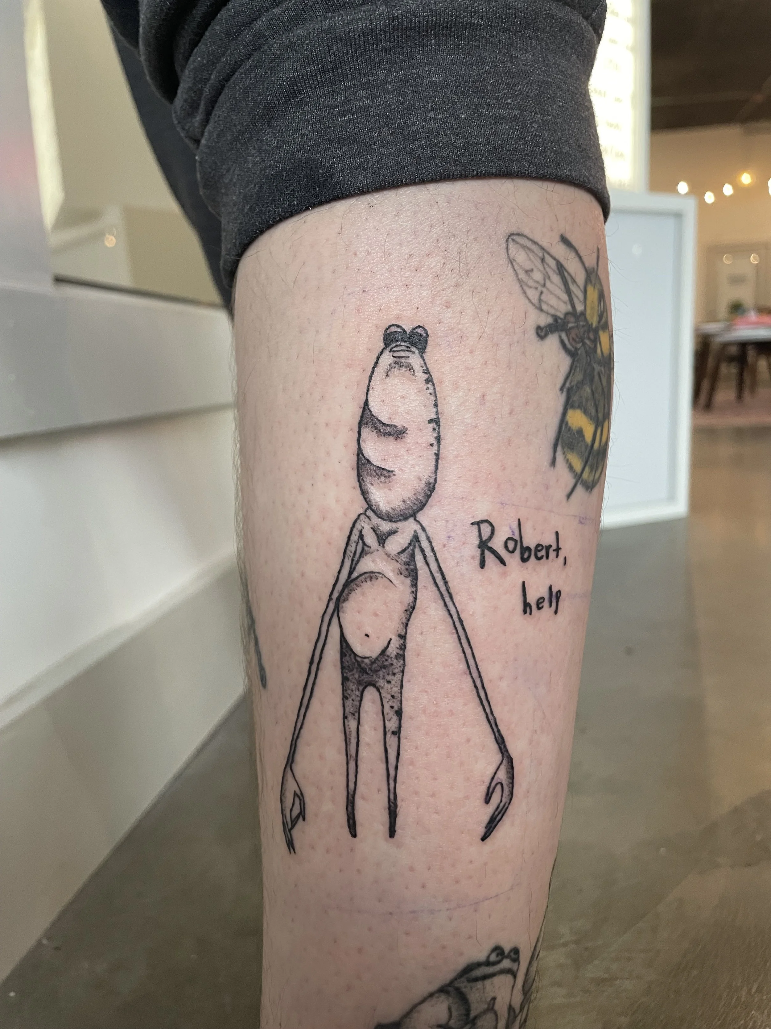 Robert the worm tattoo/small cute tattoo