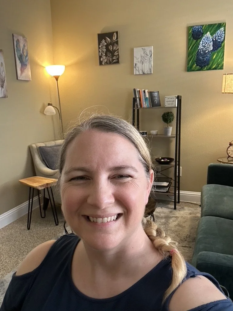 Lia Bermudez couples counselor in therapy office in Round Rock, TX