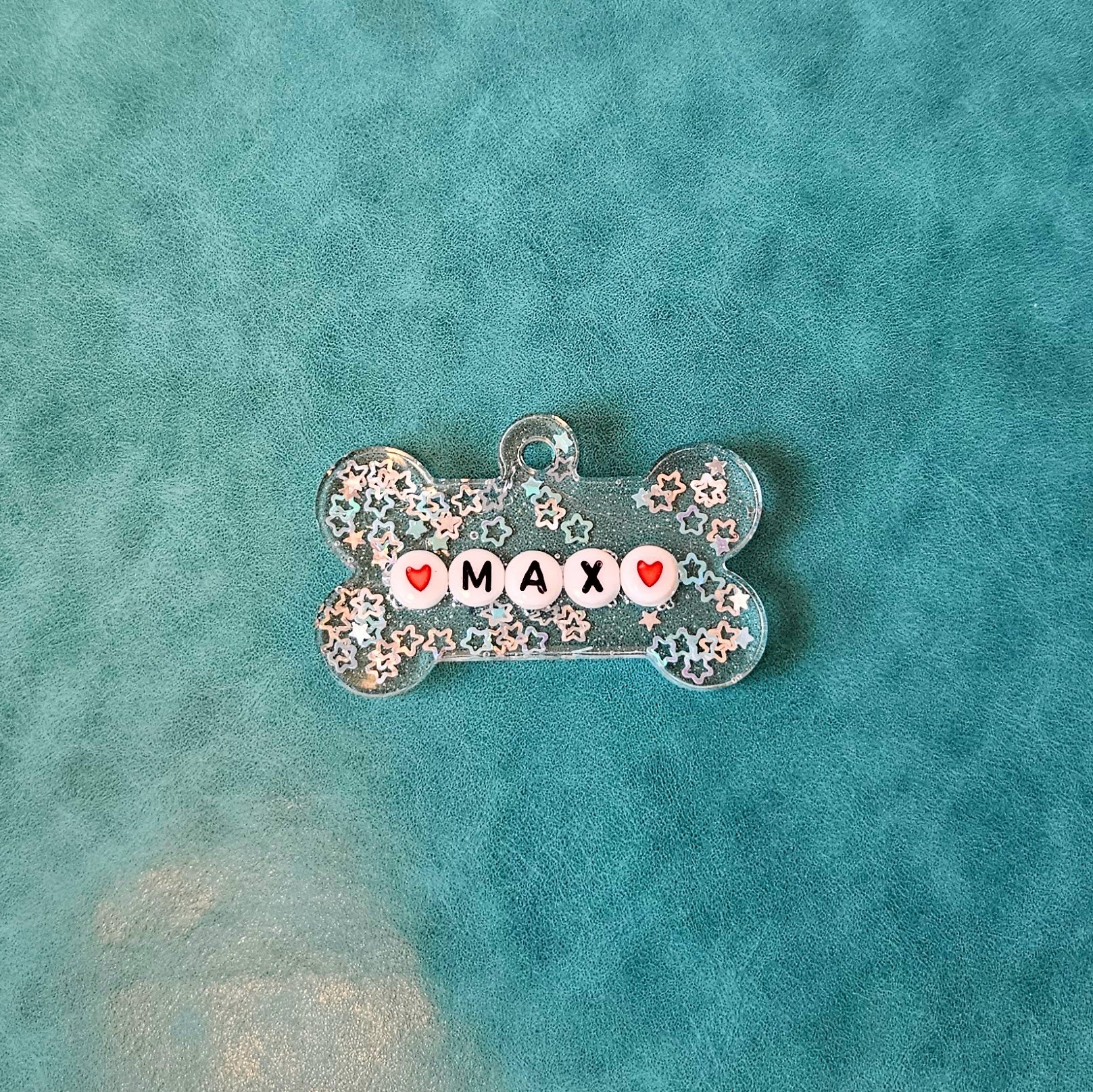 Beaded Name Dog Tag "Max"