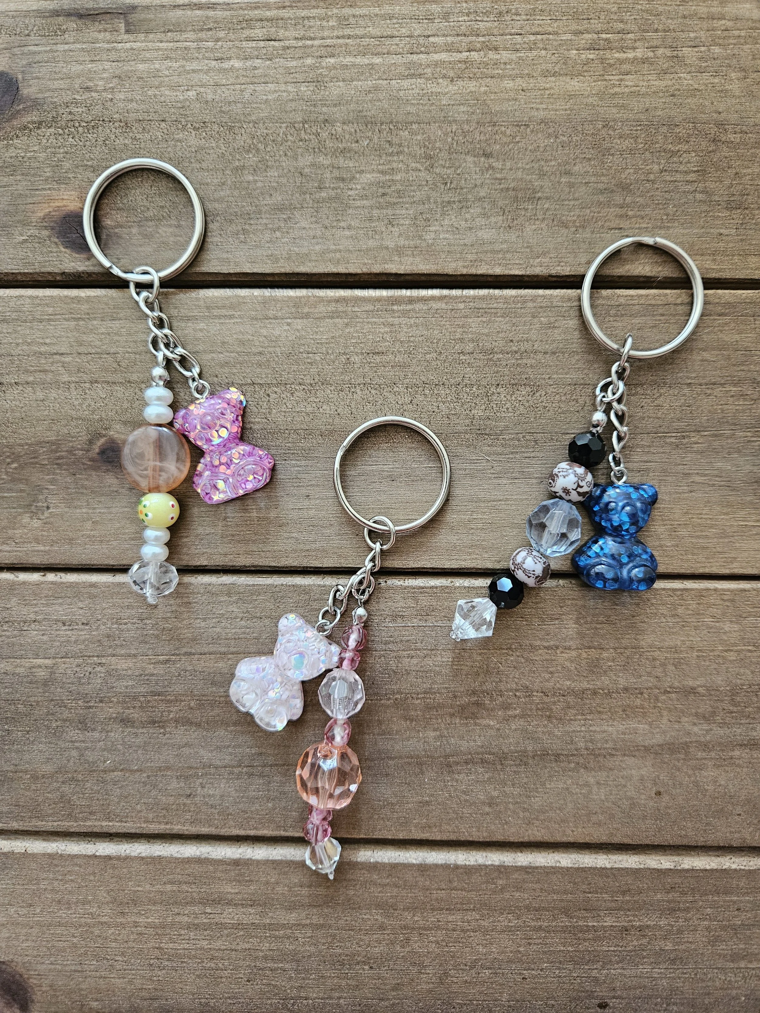 Teddy Bear Beaded Keychains