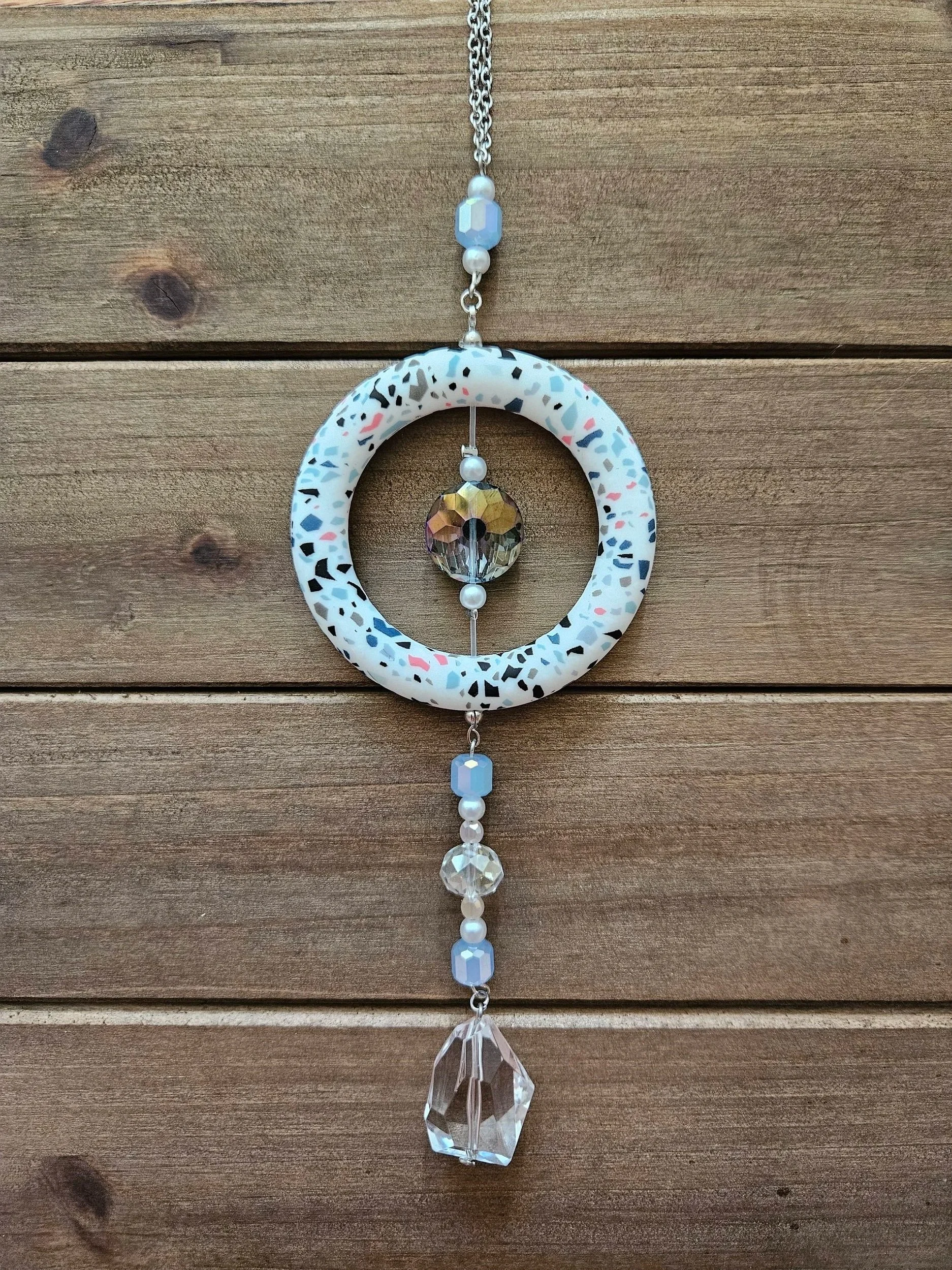 Sparkly Purple Car Mirror Decor