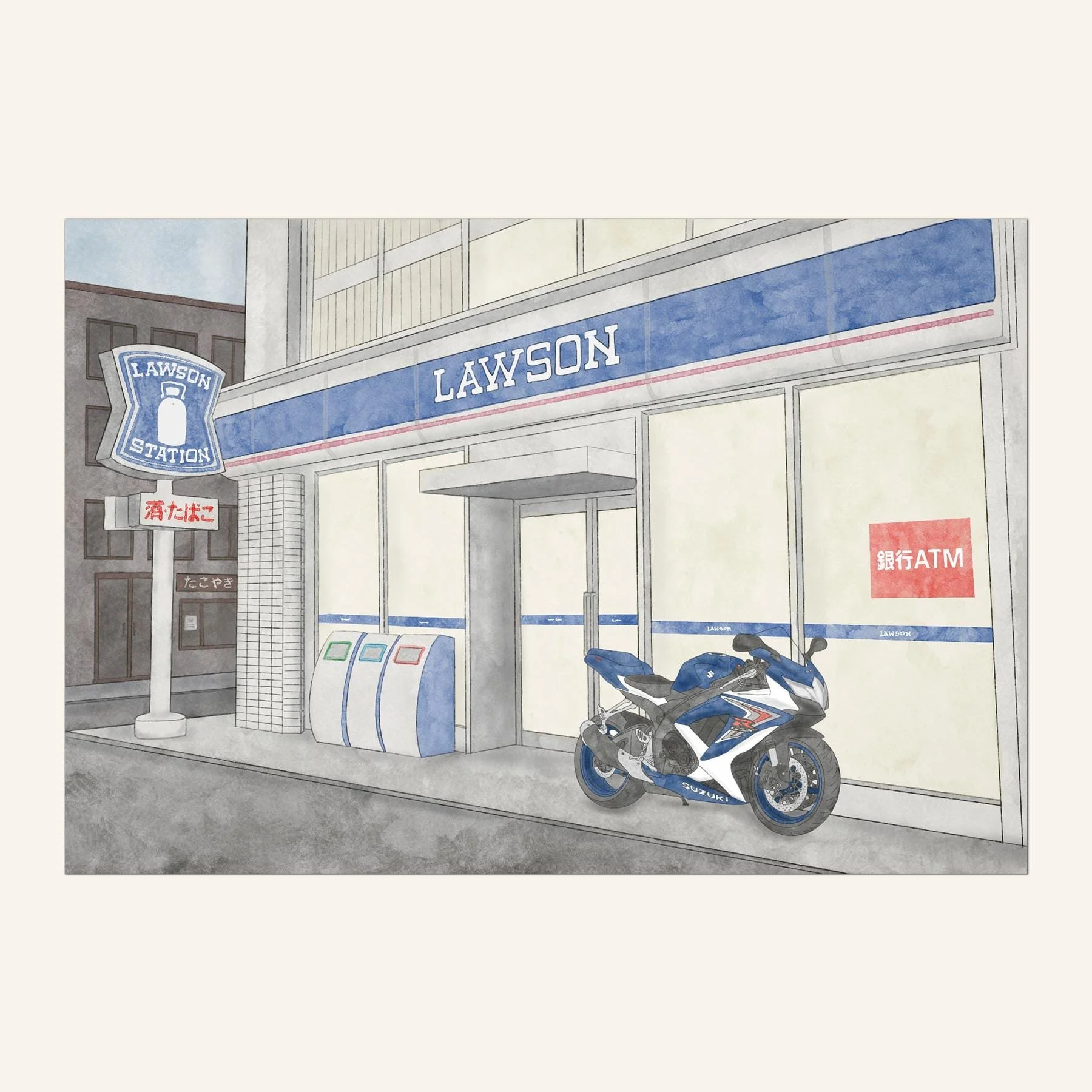Lawson Japan with Suzuki - Postcard