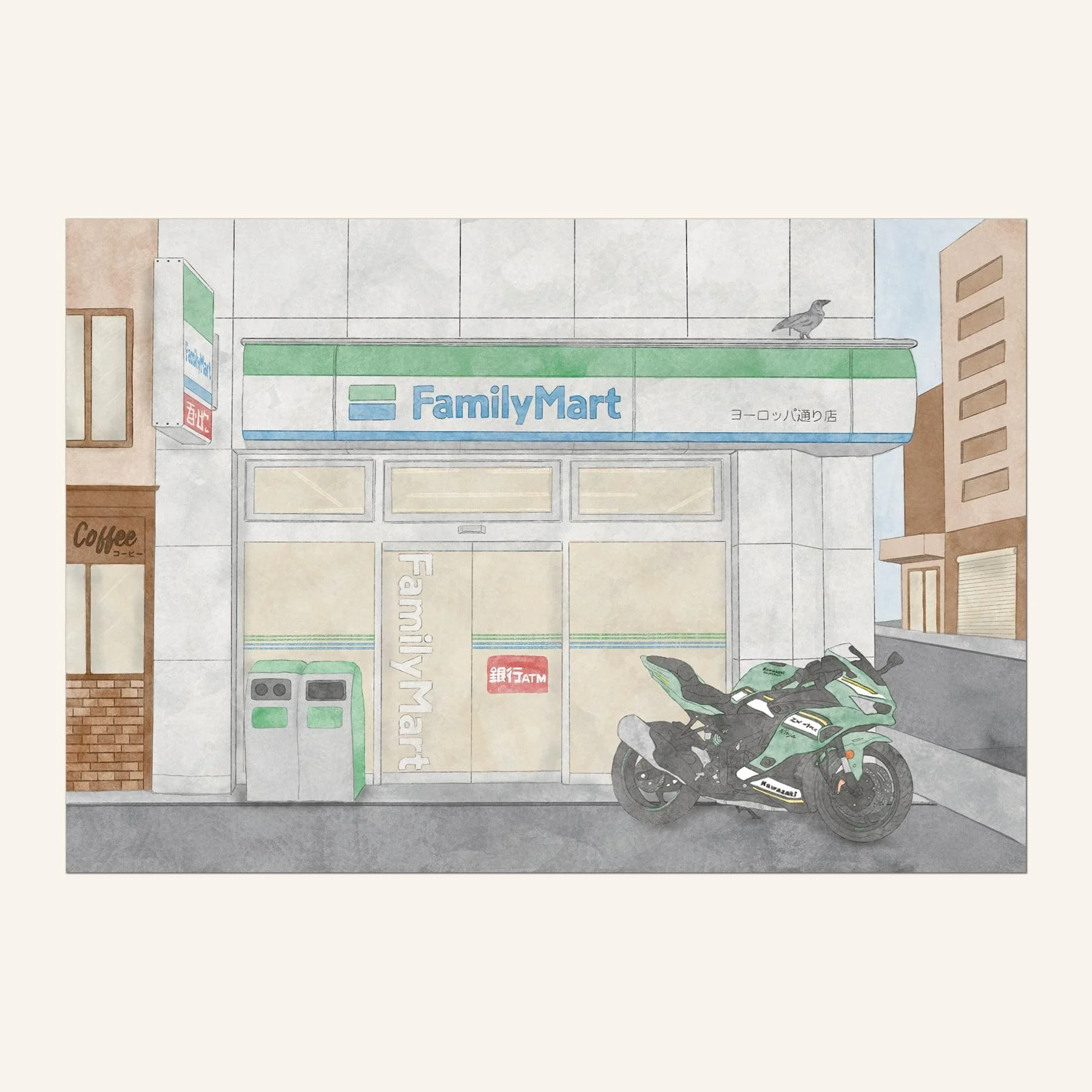 FamilyMart Japan with Kawasaki - Postcard