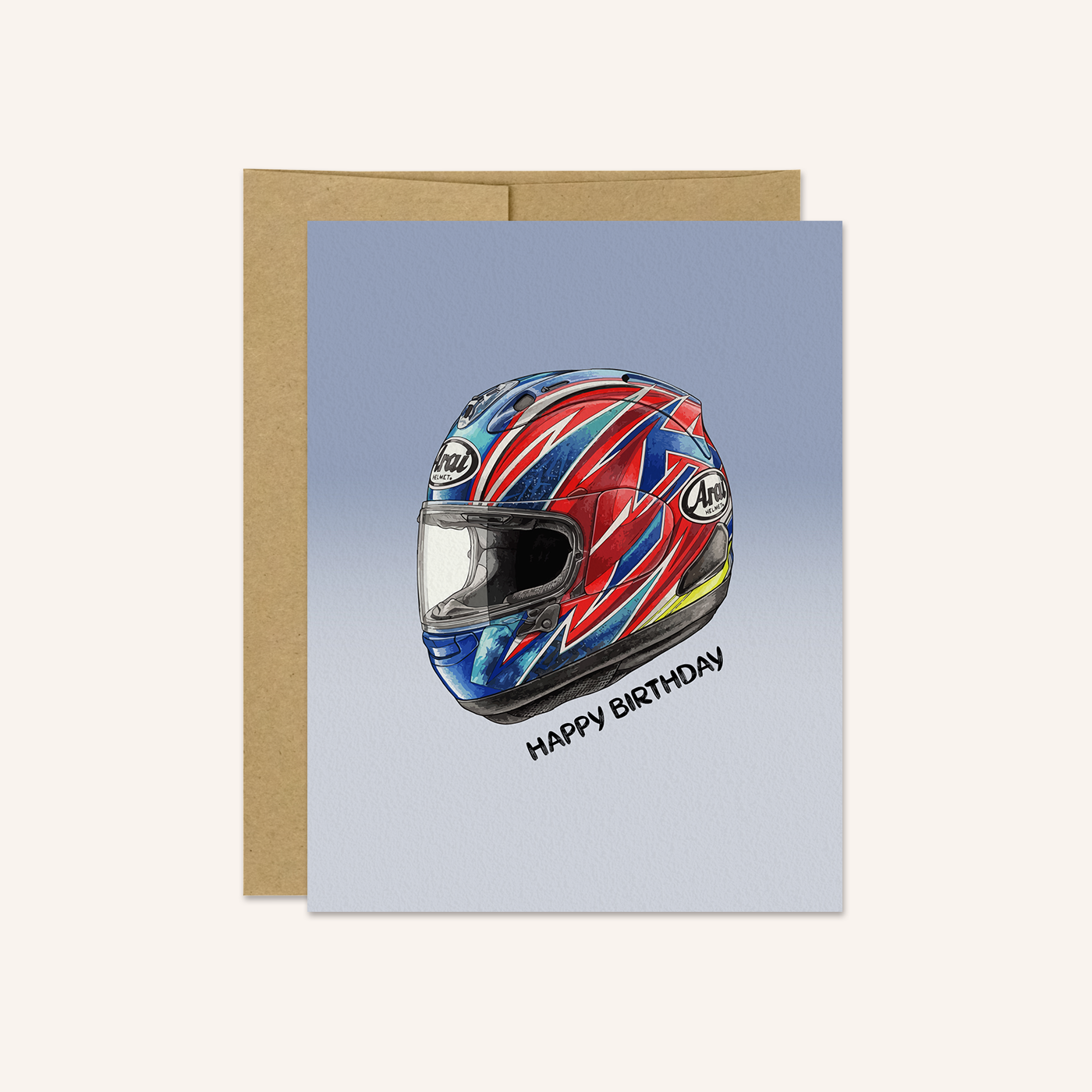 Happy Birthday Arai Ogura Helmet Greeting Card
