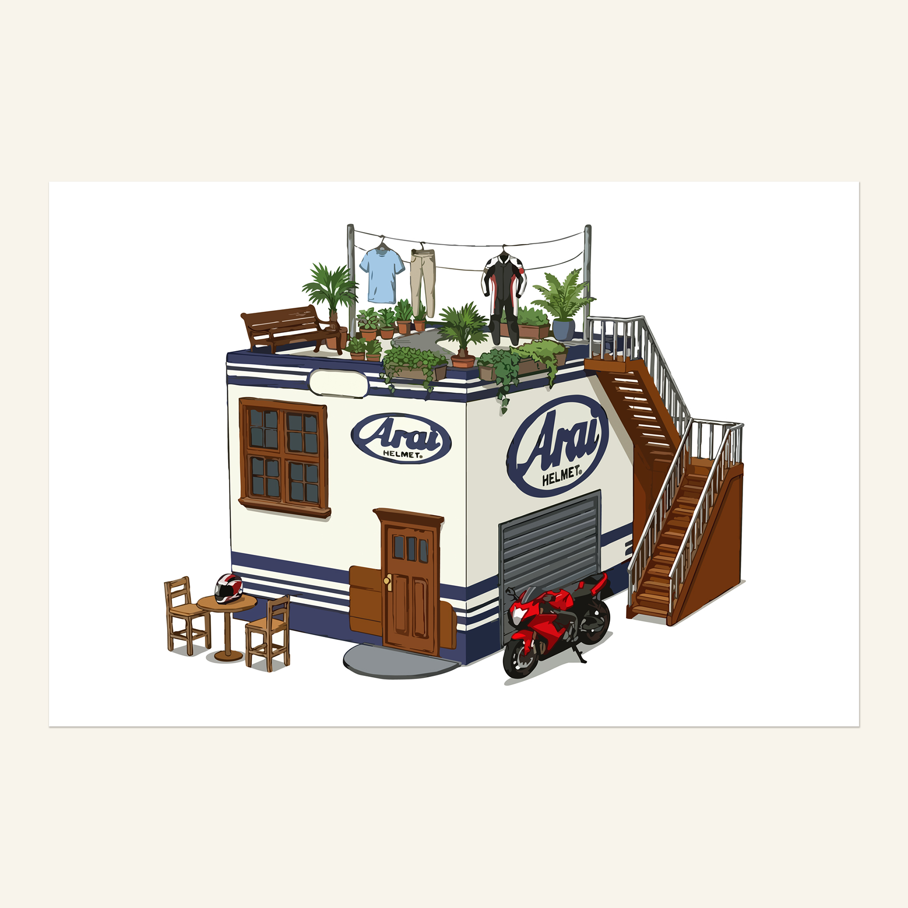 Arai Helmet Box Home Postcard