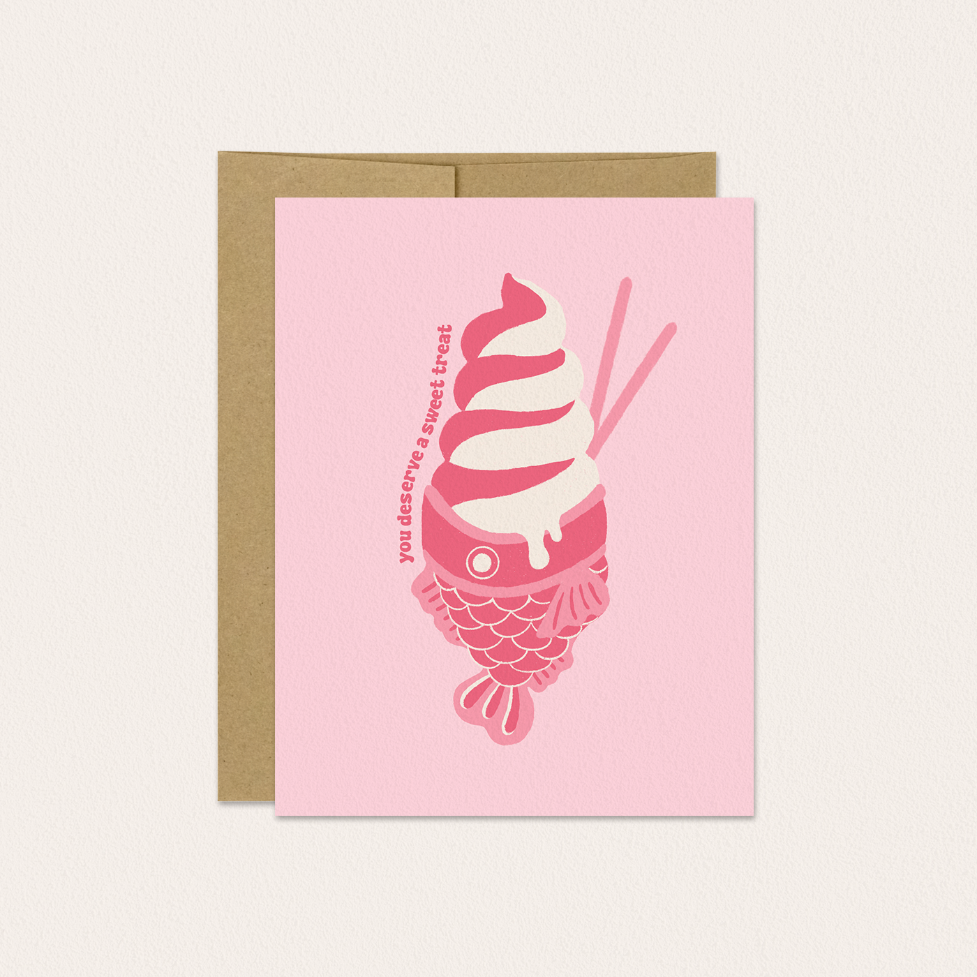Taiyaki Ice Cream Sweet Treat Greeting Card