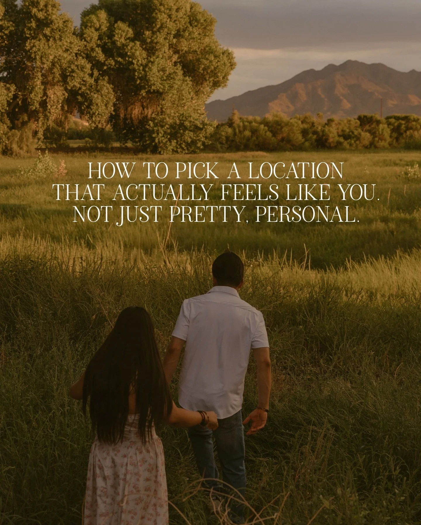 Choosing a location isn&rsquo;t about finding the trendiest spot, it&rsquo;s about choosing a place that feels like you.

When the location matches your vibe, you relax, you move naturally, and the photos feel more personal without us even trying.

T