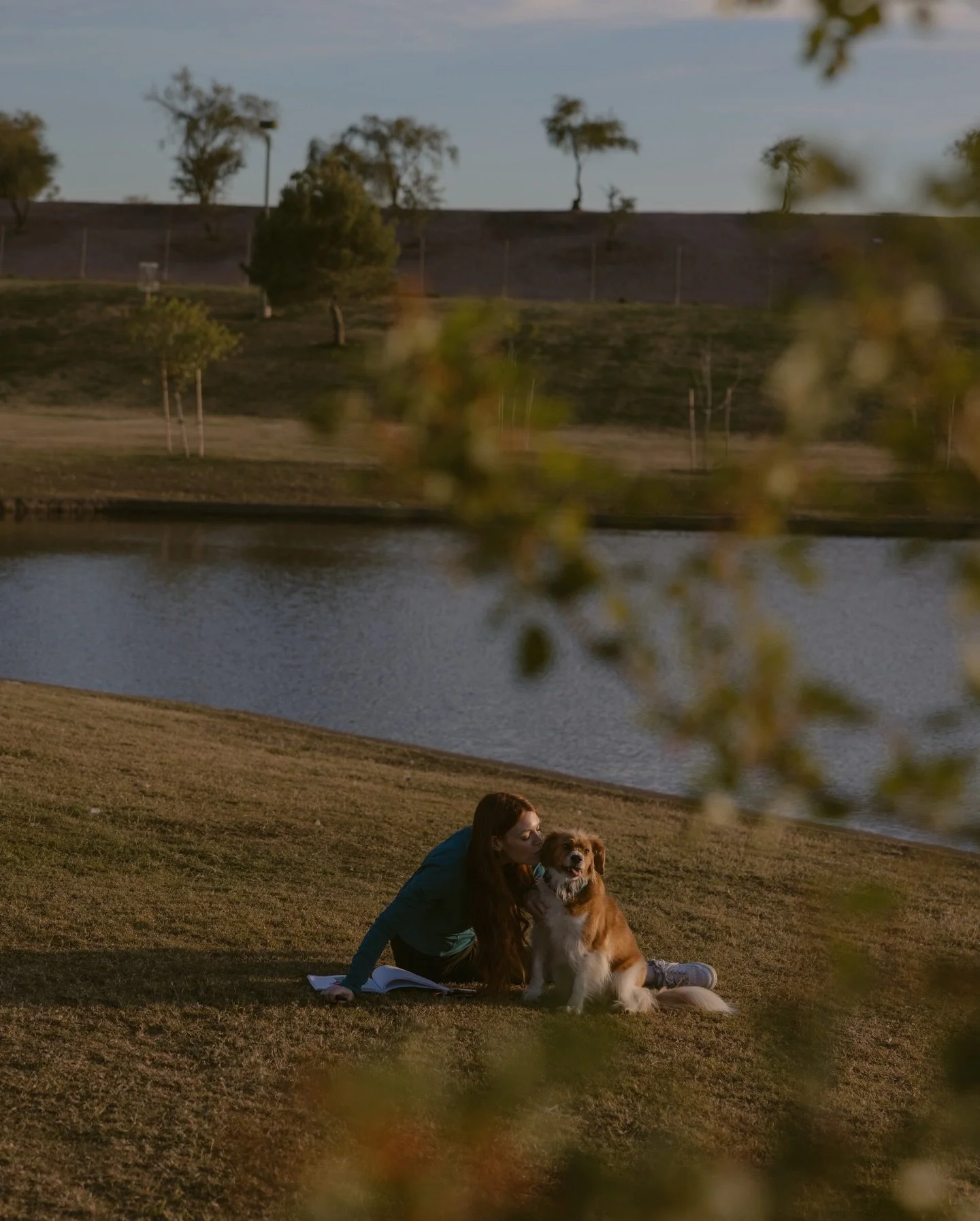 Just a girl and her pup 
Amee wanted to document her nightly park trips with Penny. Amee colors under the trees while penny smells all the new smells. Such a special memory 🫶🏼
