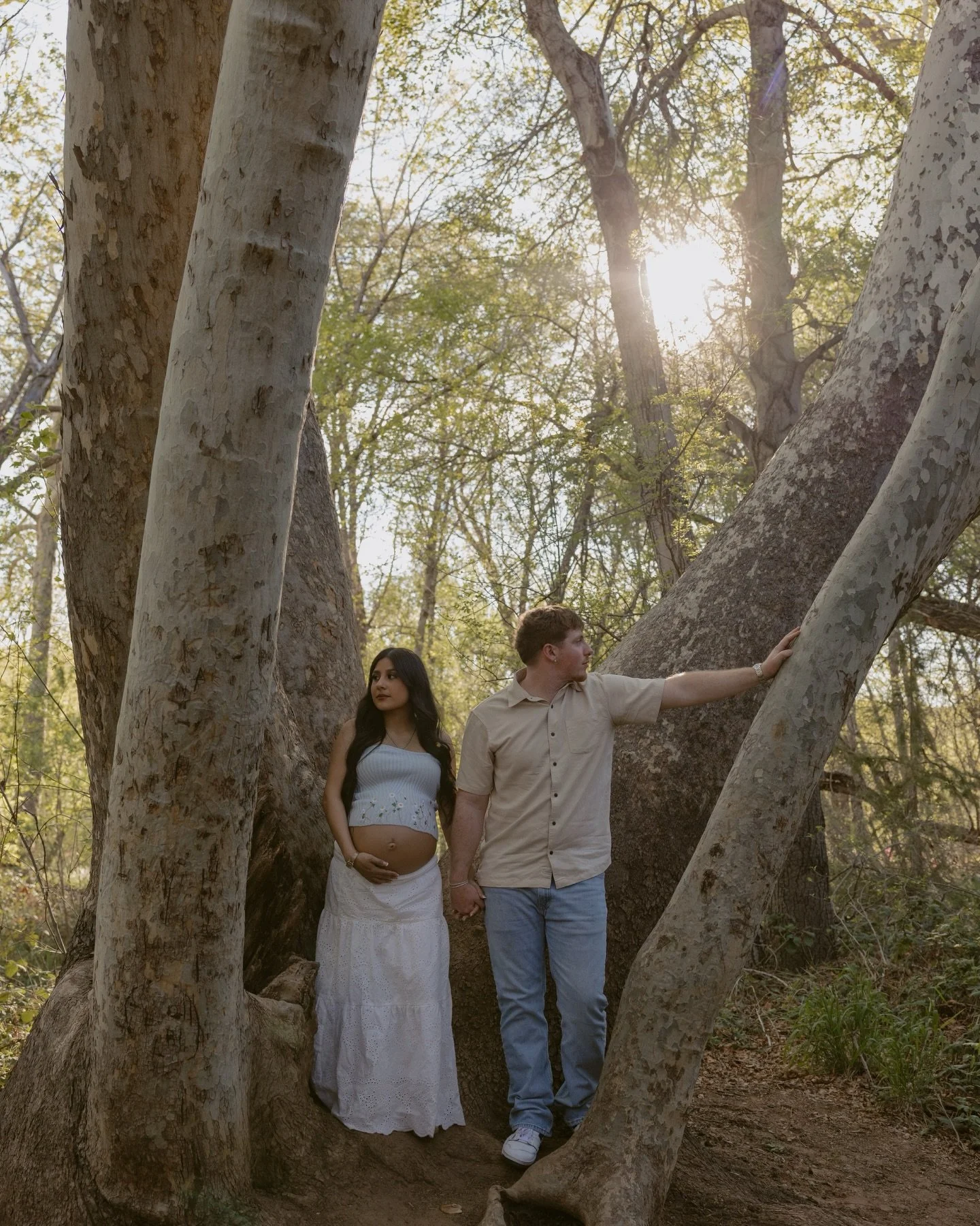 Back where I feel most inspired, some trees and a creek. This is one of my favorite places to do maternity shoots. It&rsquo;s so serene capturing mothers in Mother Nature.