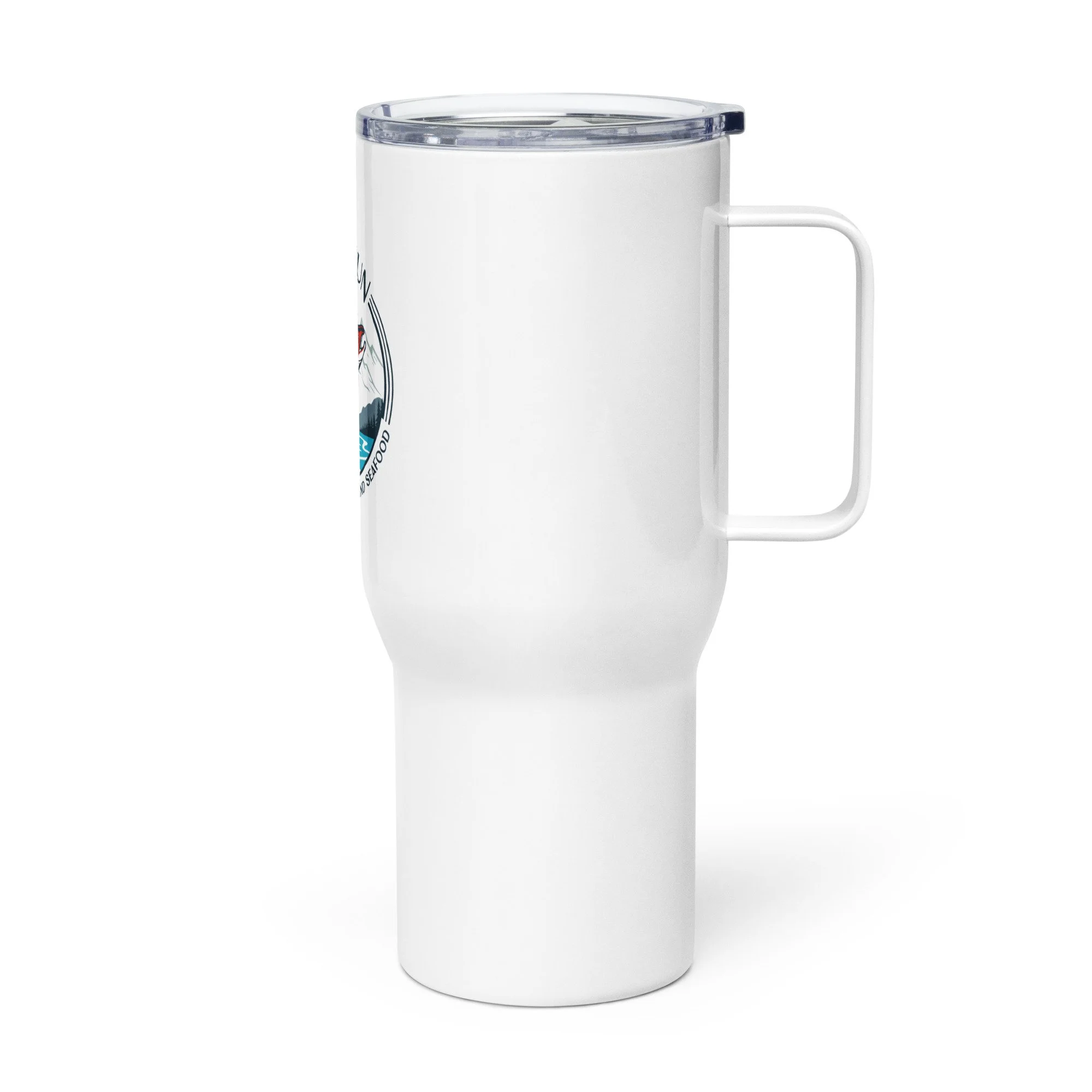 Travel mug with a handle