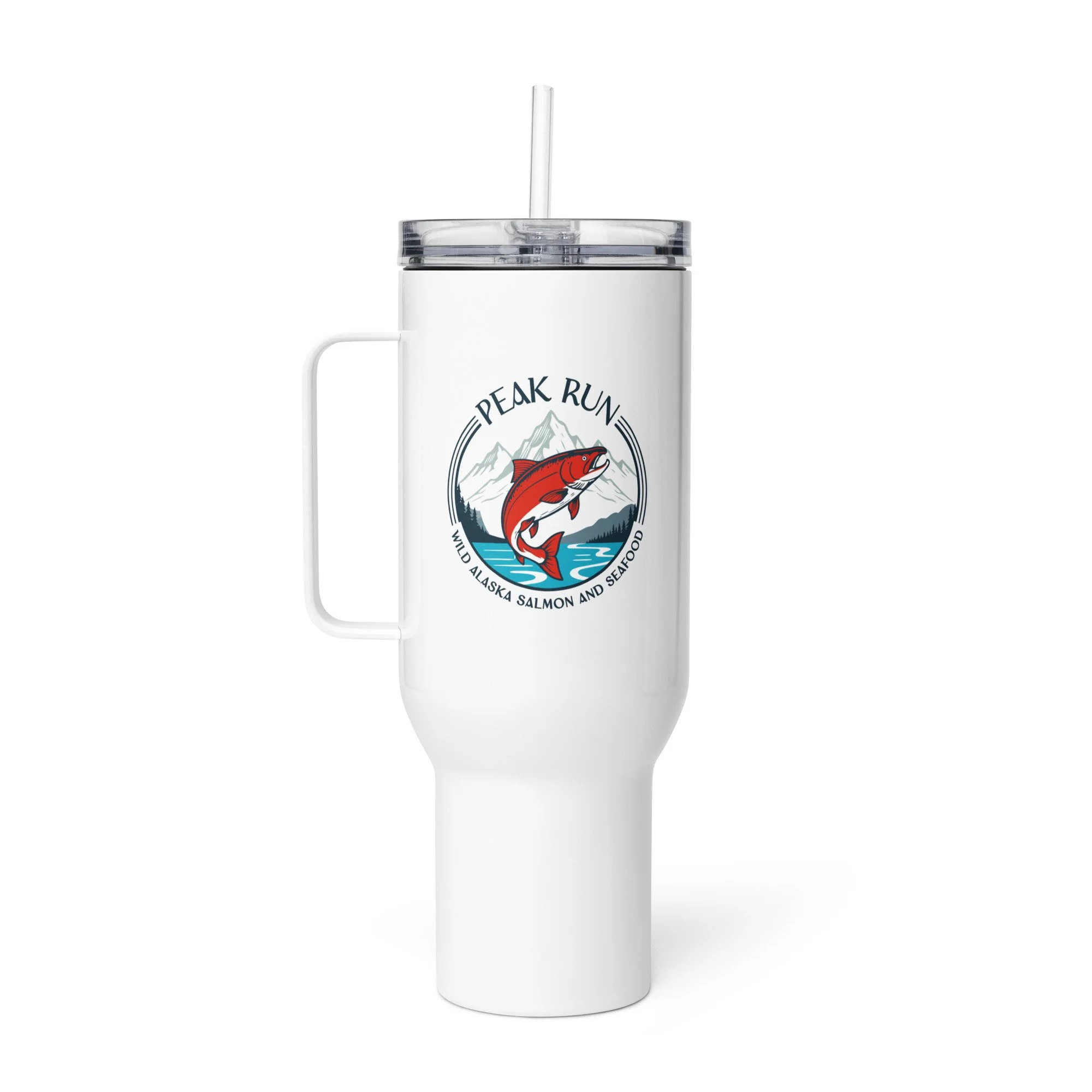 Travel mug with a handle