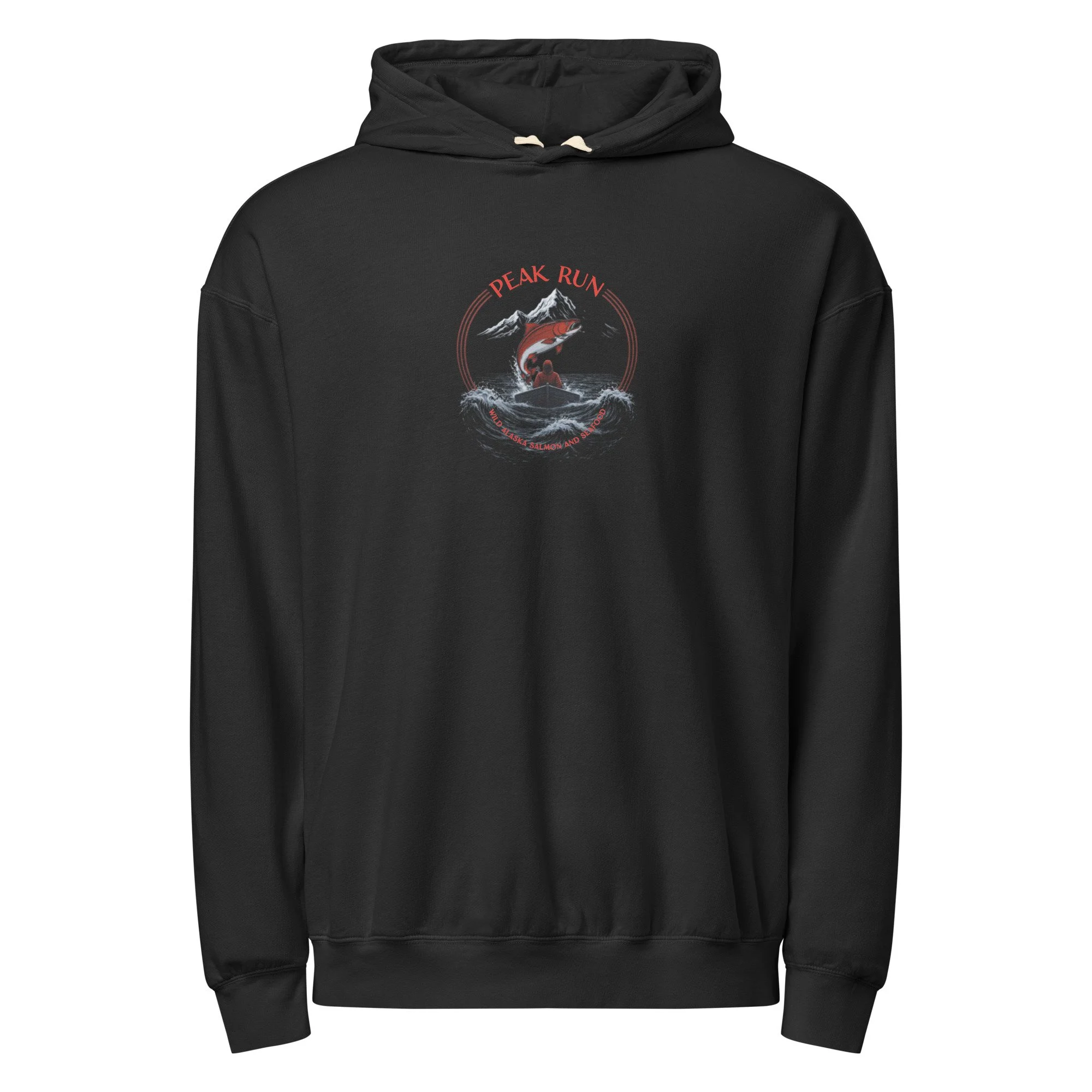 Peak Run noire unisex hoodie