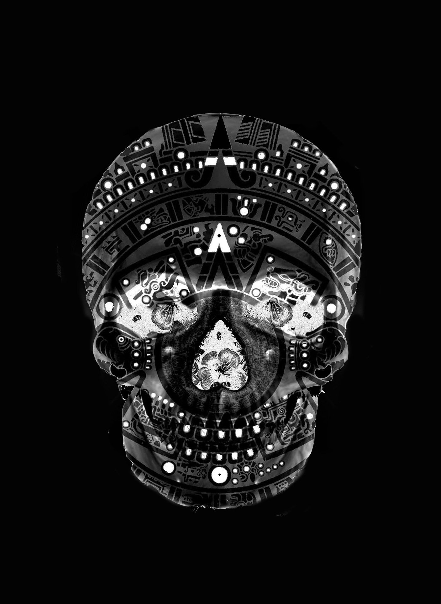 'D.O.D. Skull 1' Black Light Print. 2012.