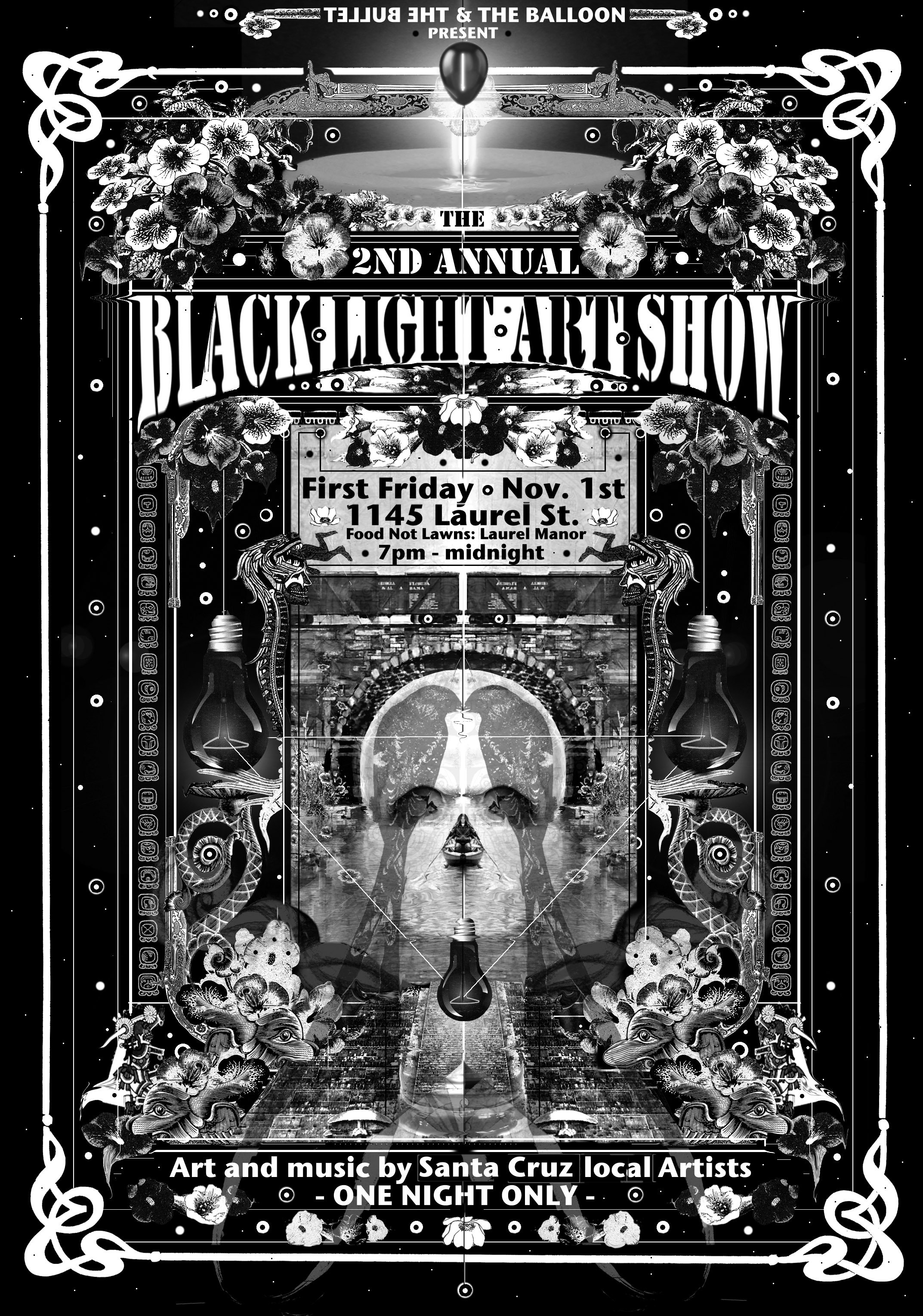 Day of the Dead - Black Light Art Show 2 Flyer. 2013.