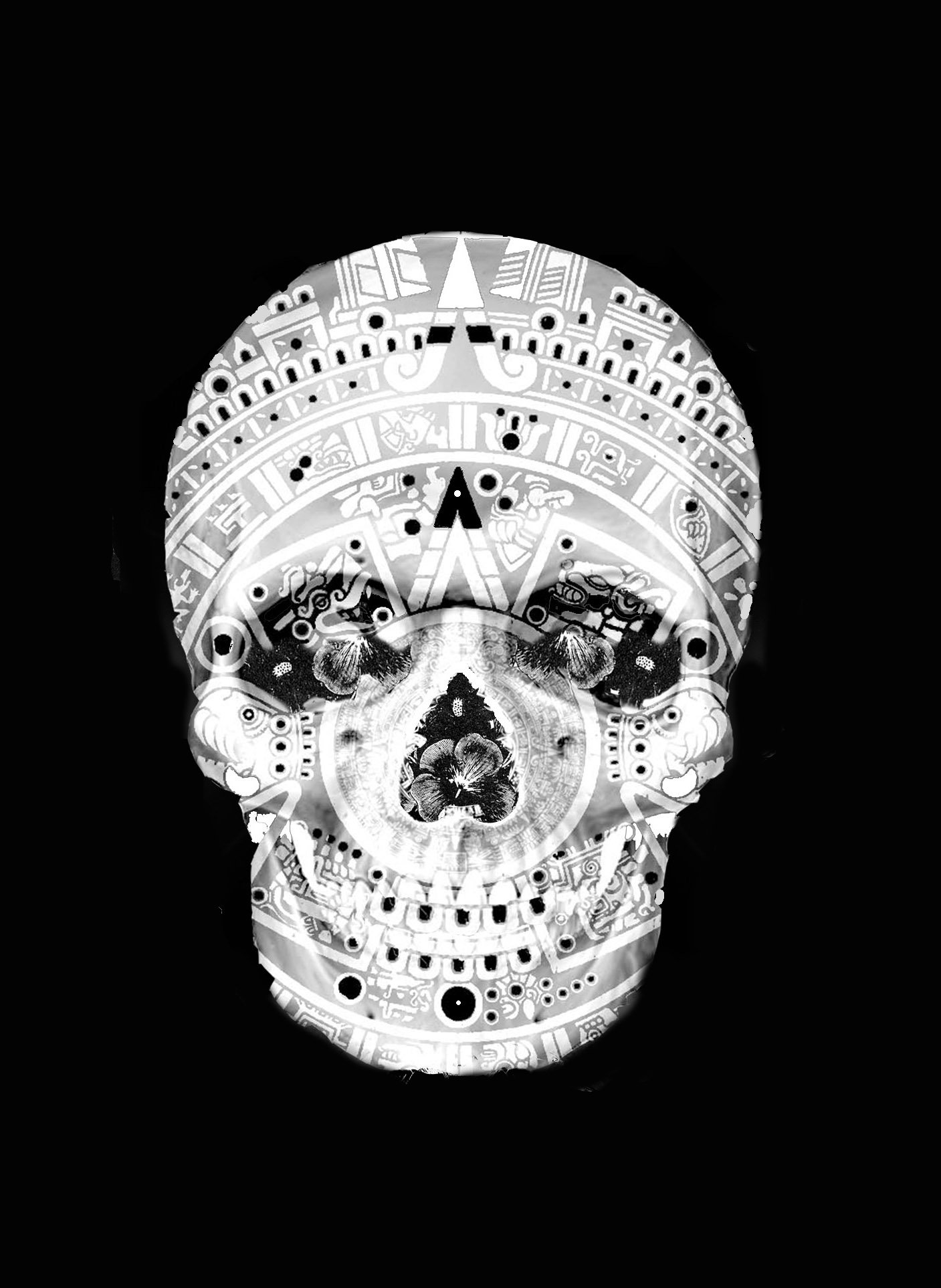 'D.O.D. Skull 3' Black Light Print. 2012.