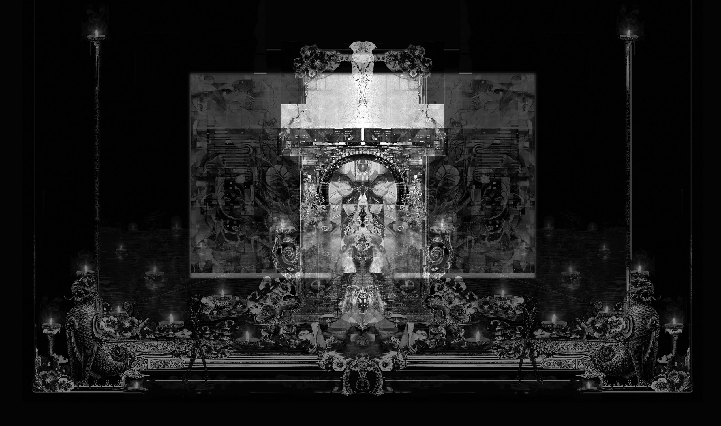 'D.O.D. Landscape 3' Black Light Print. 2012.