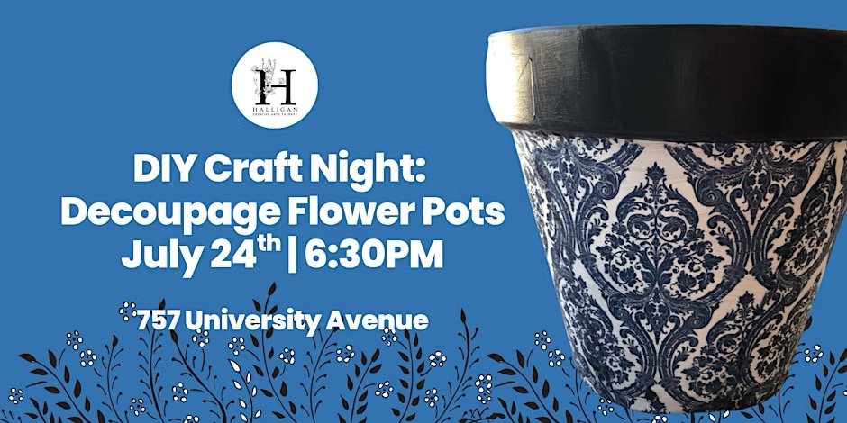 Craft Night: Decoupage Flower Pots