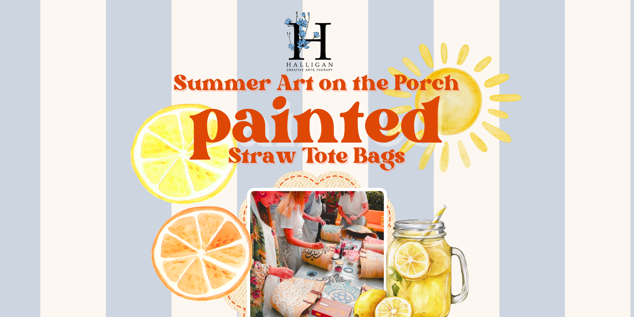 Summer Art on the Porch: Painted Straw Totes