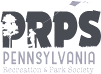 Logo for PRPS Pennsylvania Recreation & Park Society featuring large bold letters and Pennsylvania state outline.